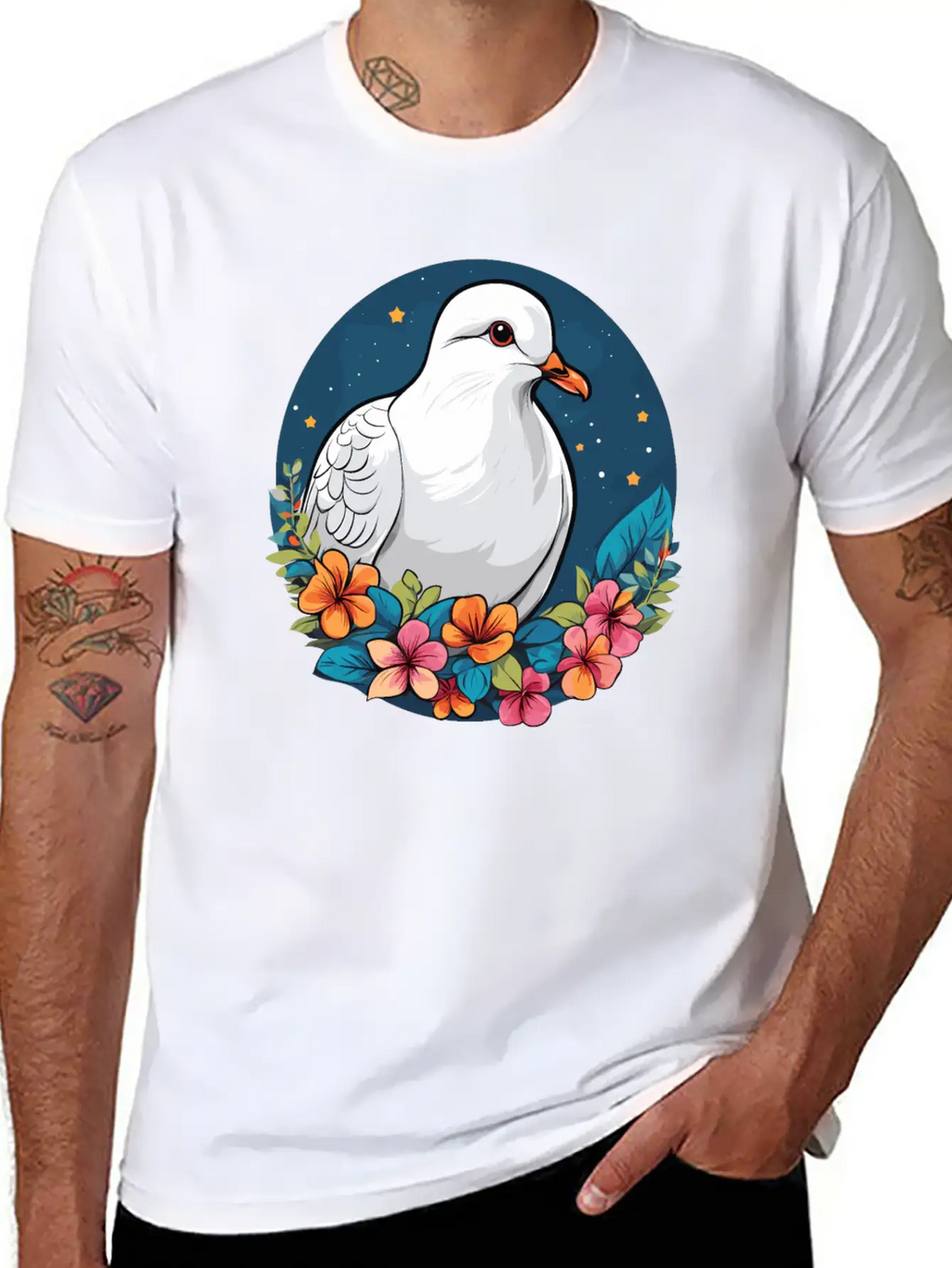 Dove Unisex Short Sleeve Soft Cotton T-Shirt – Casual Everyday Wear
