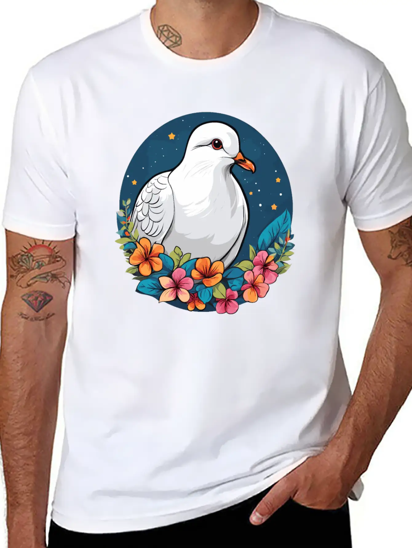 Dove Unisex Short Sleeve Soft Cotton T-Shirt – Casual Everyday Wear