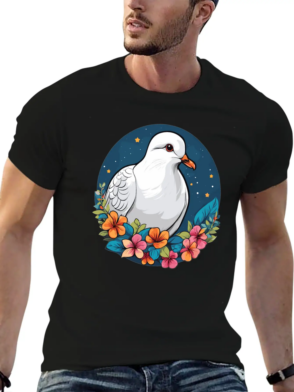 Dove Unisex Short Sleeve Soft Cotton T-Shirt – Casual Everyday Wear