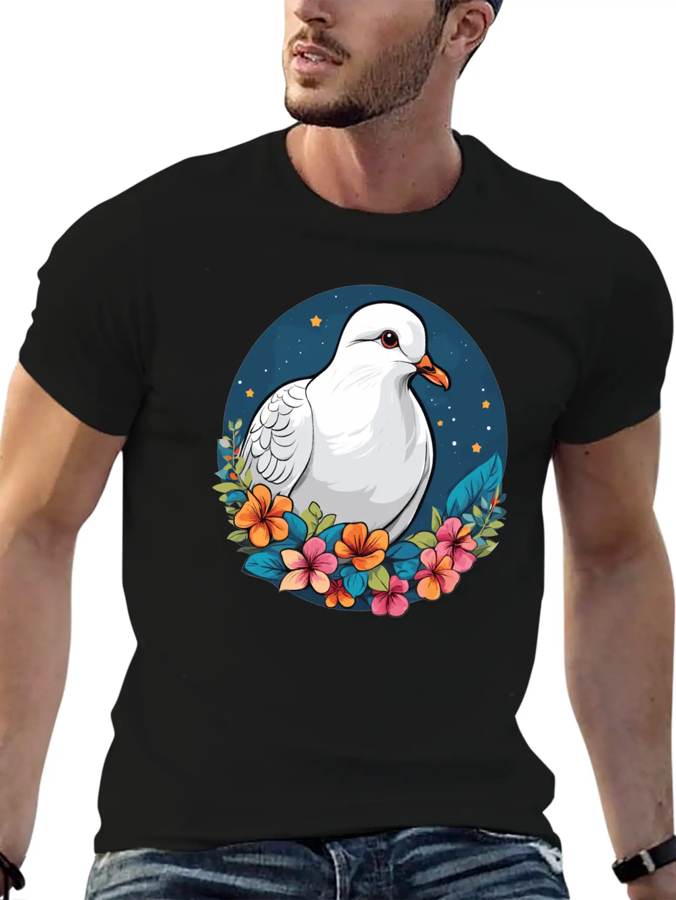 Dove Unisex Short Sleeve Soft Cotton T-Shirt – Casual Everyday Wear