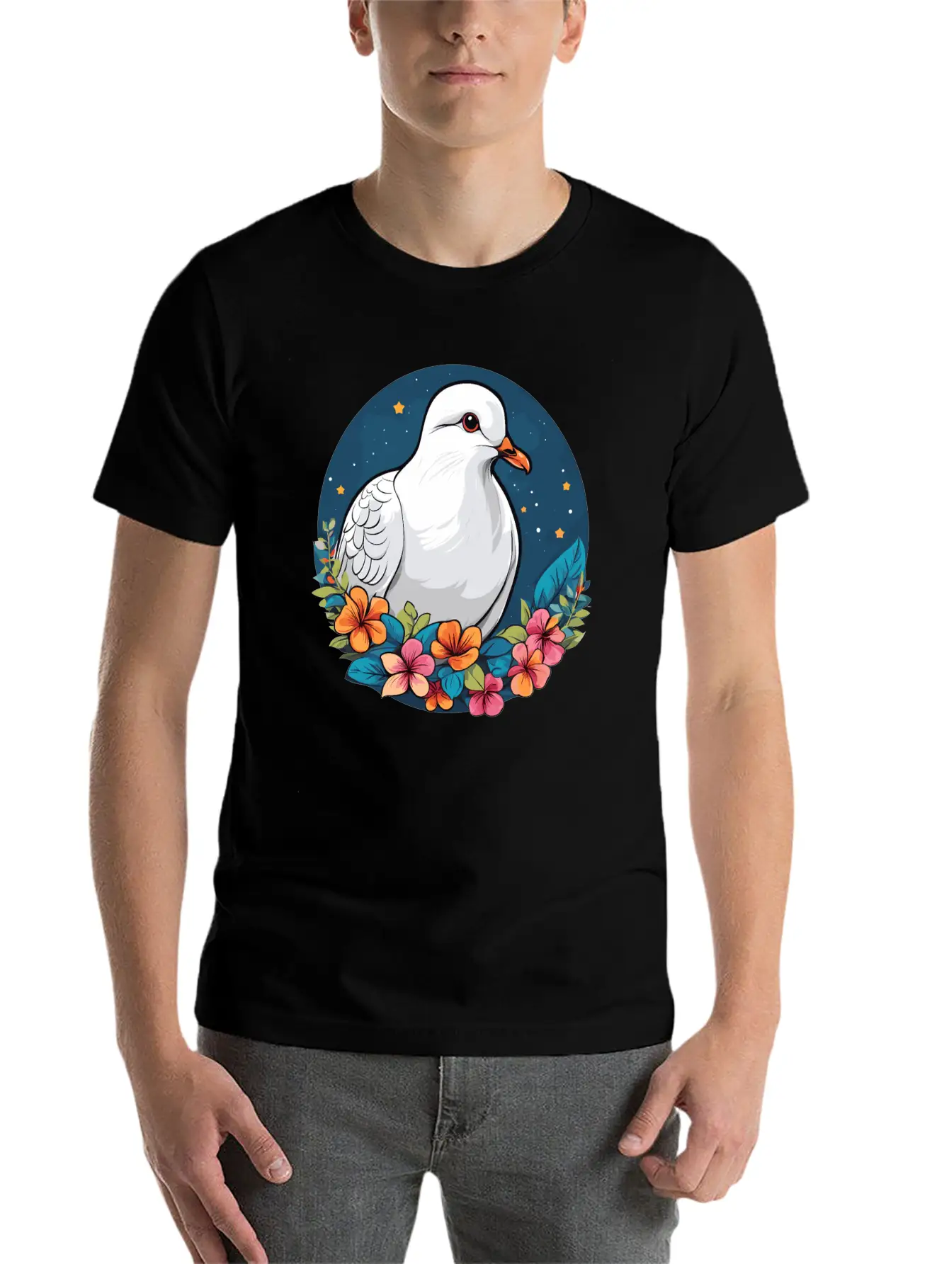 Dove Unisex Short Sleeve Soft Cotton T-Shirt – Casual Everyday Wear