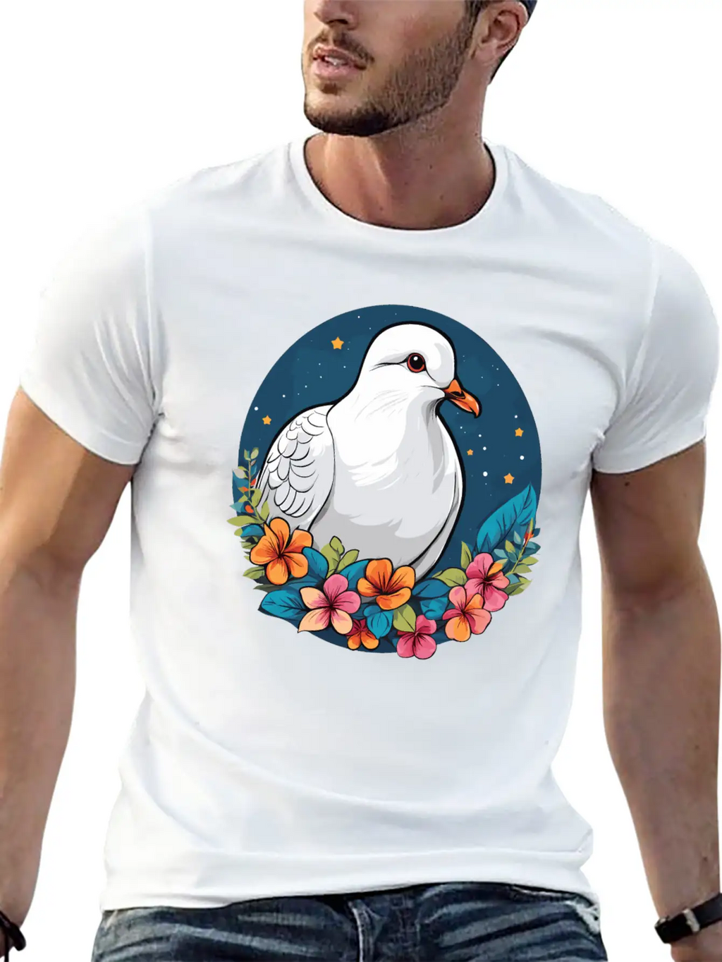 Dove Unisex Short Sleeve Soft Cotton T-Shirt – Casual Everyday Wear