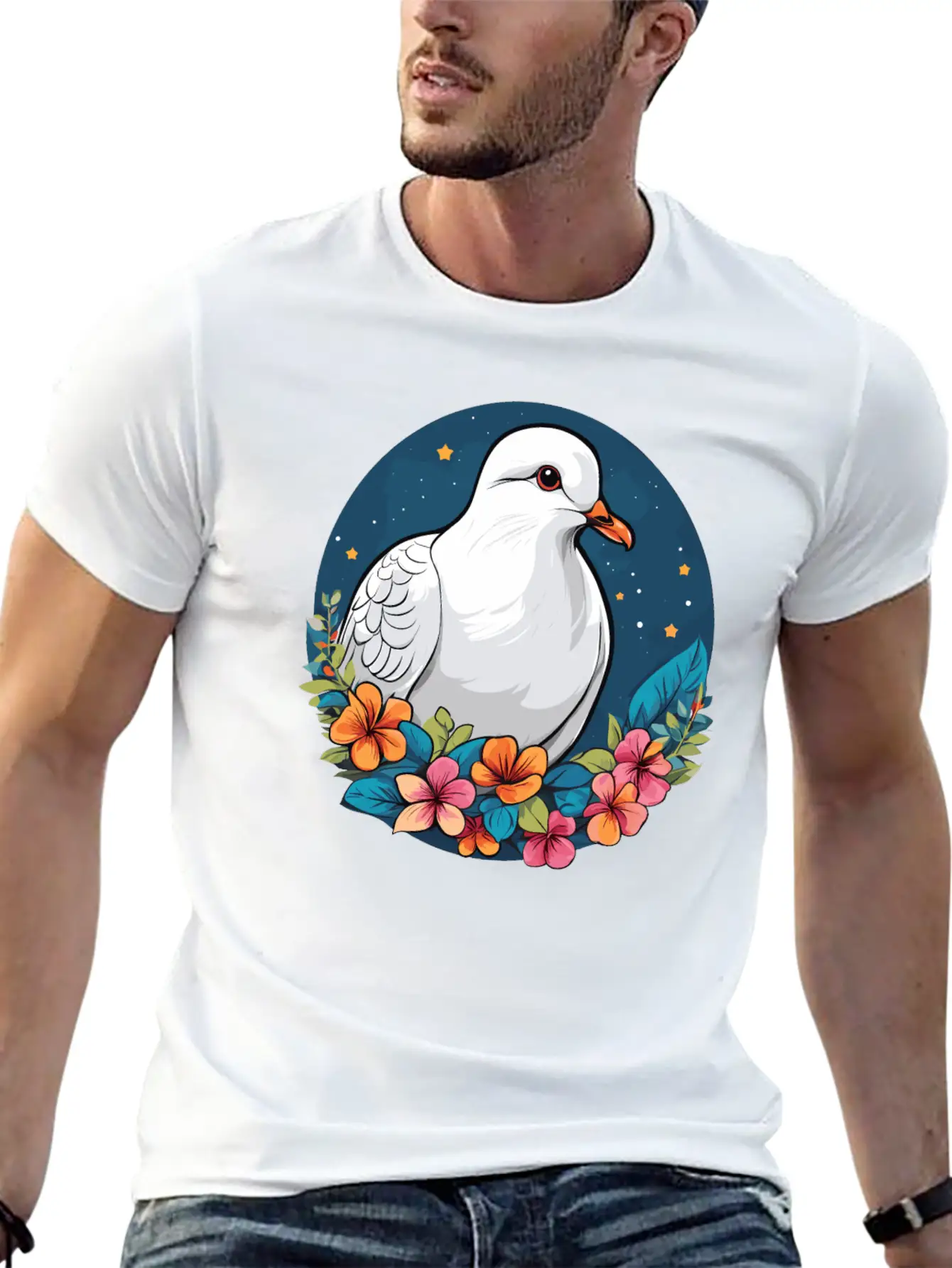 Dove Unisex Short Sleeve Soft Cotton T-Shirt – Casual Everyday Wear