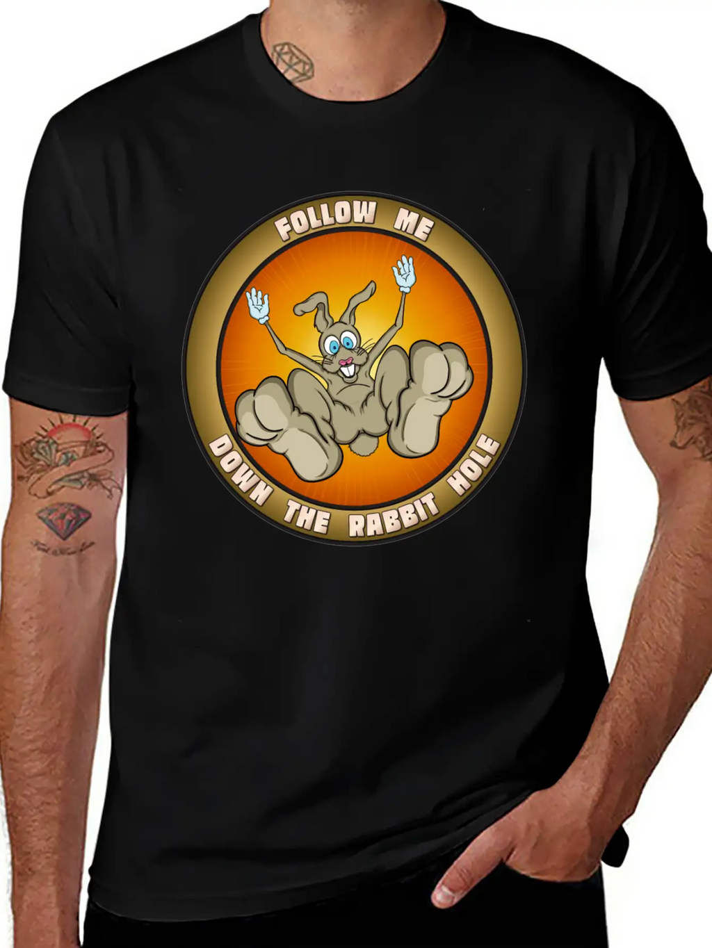Down The Rabbit Hole Casual Graphic T-Shirt – Simple And Comfortable Daily Wear