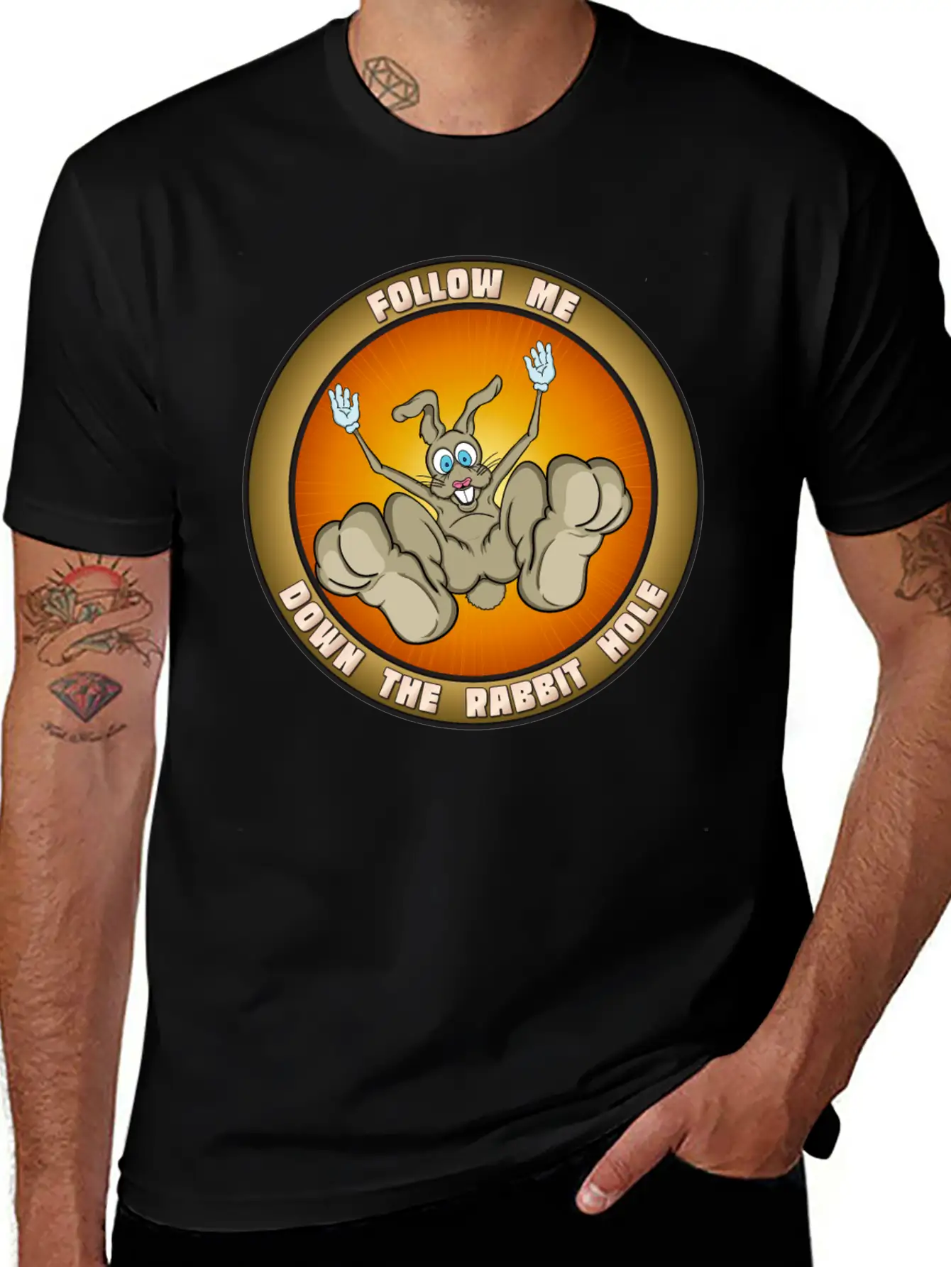 Down The Rabbit Hole Casual Graphic T-Shirt – Simple And Comfortable Daily Wear