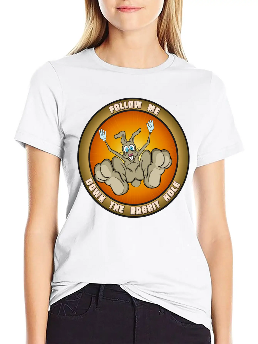 Down The Rabbit Hole Casual Graphic T-Shirt – Simple And Comfortable Daily Wear