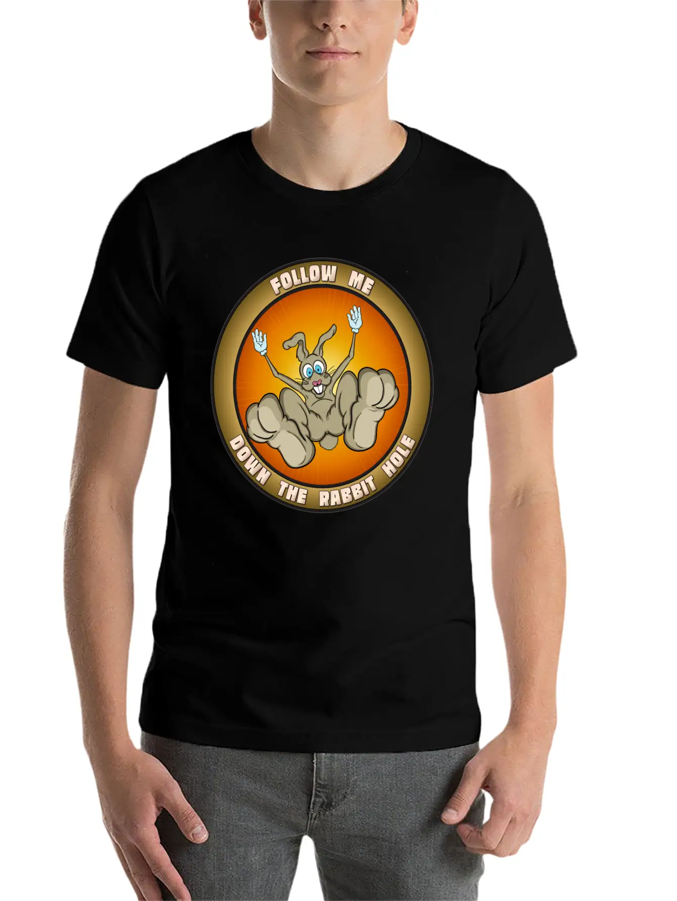 Down The Rabbit Hole Casual Graphic T-Shirt – Simple And Comfortable Daily Wear