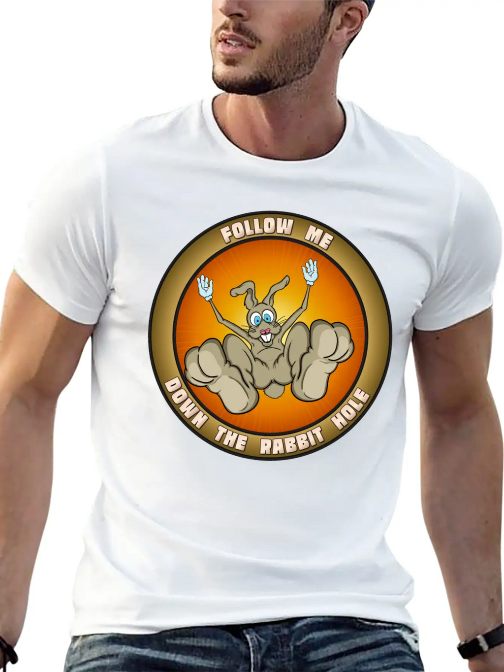 Down The Rabbit Hole Casual Graphic T-Shirt – Simple And Comfortable Daily Wear