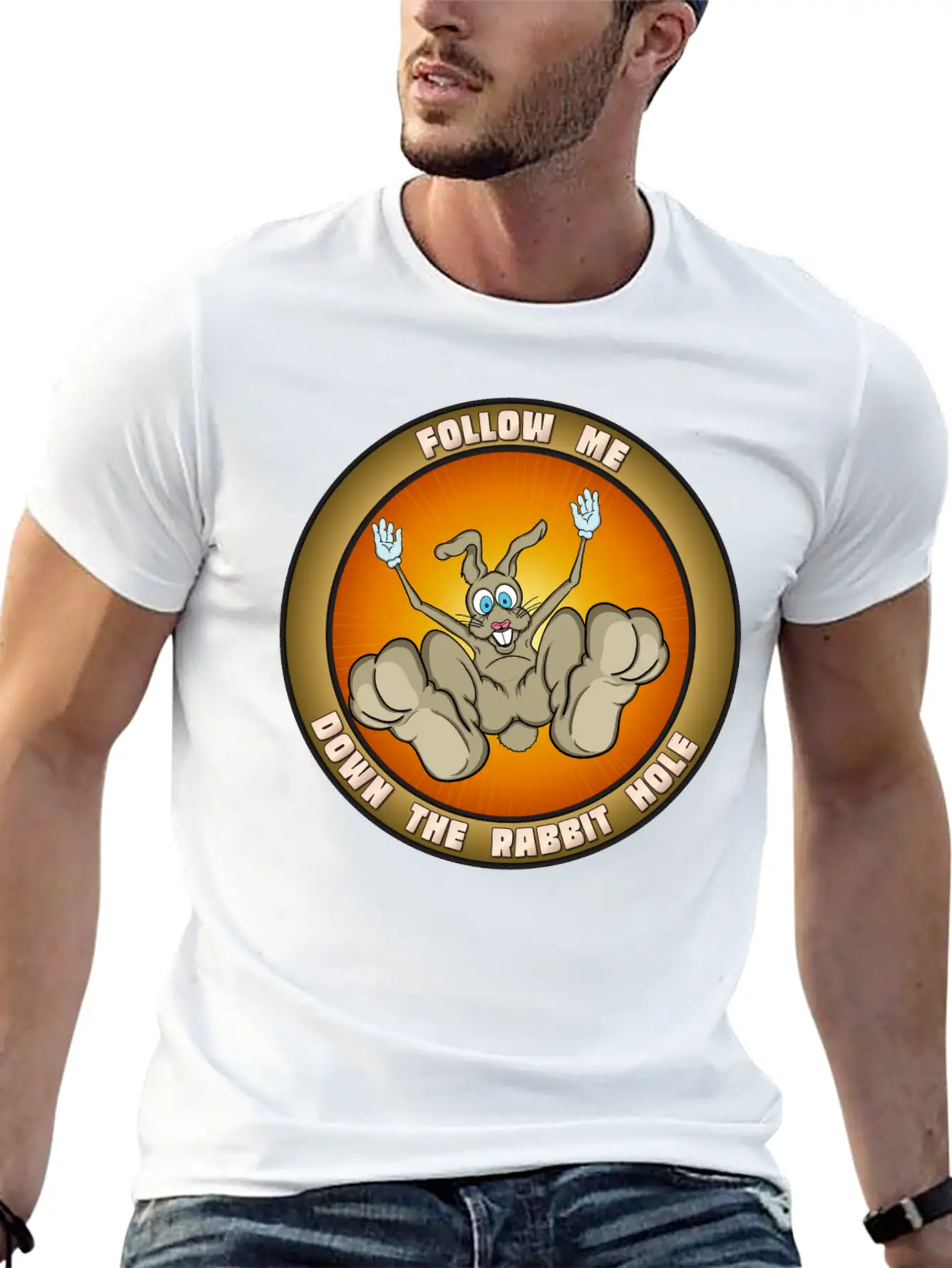 Down The Rabbit Hole Casual Graphic T-Shirt – Simple And Comfortable Daily Wear
