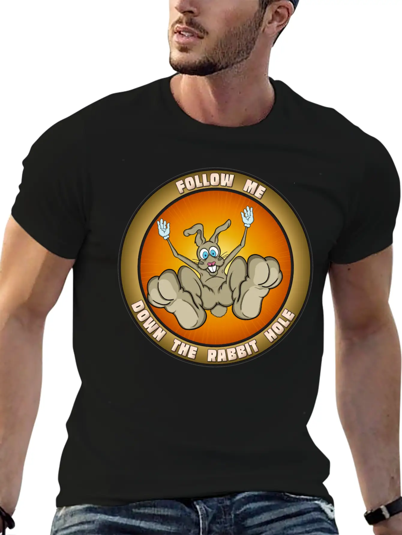 Down The Rabbit Hole Casual Graphic T-Shirt – Simple And Comfortable Daily Wear