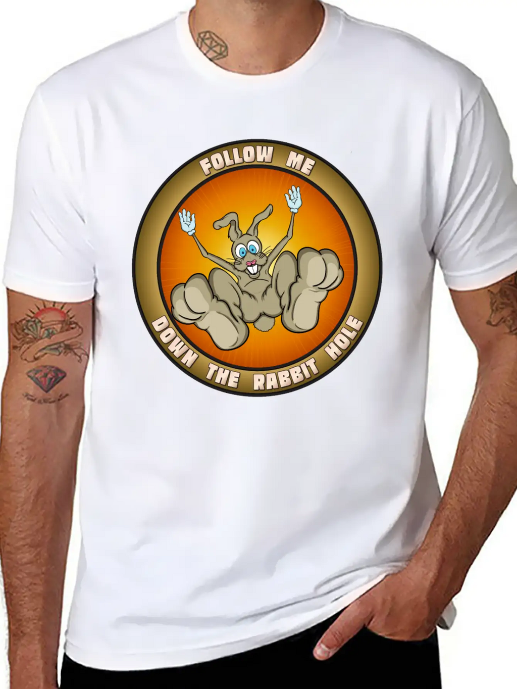 Down The Rabbit Hole Casual Graphic T-Shirt – Simple And Comfortable Daily Wear