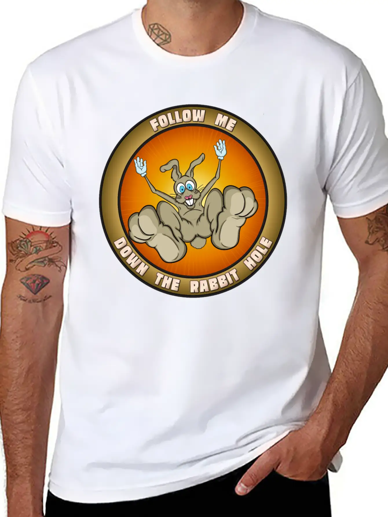 Down The Rabbit Hole Casual Graphic T-Shirt – Simple And Comfortable Daily Wear