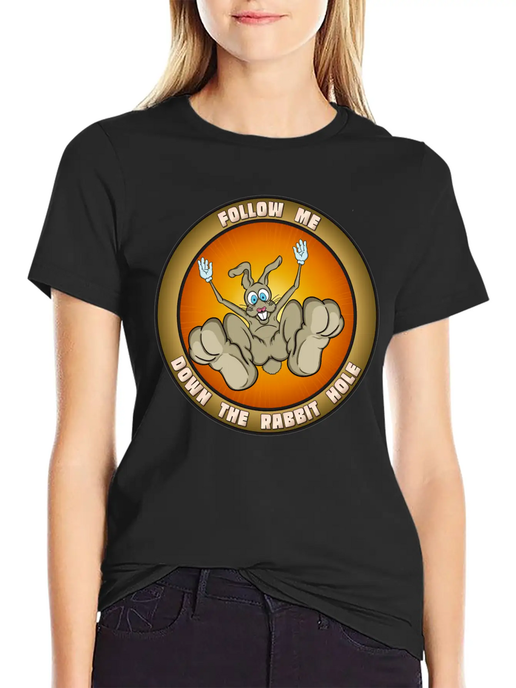 Down The Rabbit Hole Casual Graphic T-Shirt – Simple And Comfortable Daily Wear