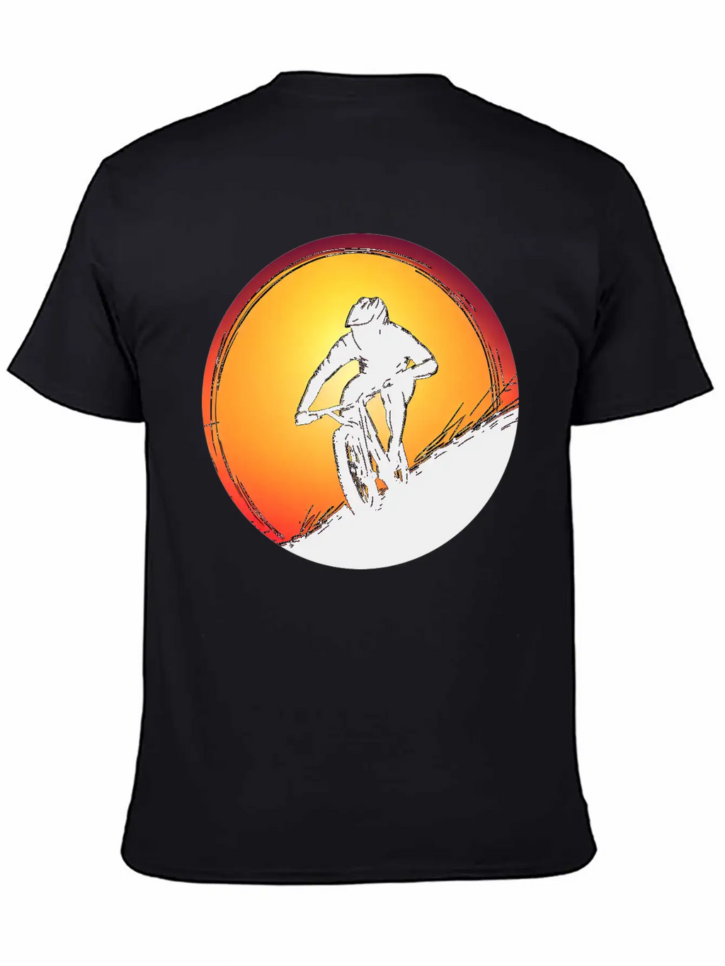 Downhill BMX Biker Sunset Sunset Design Breathable Soft Cotton T-Shirt – Timeless Casual Look