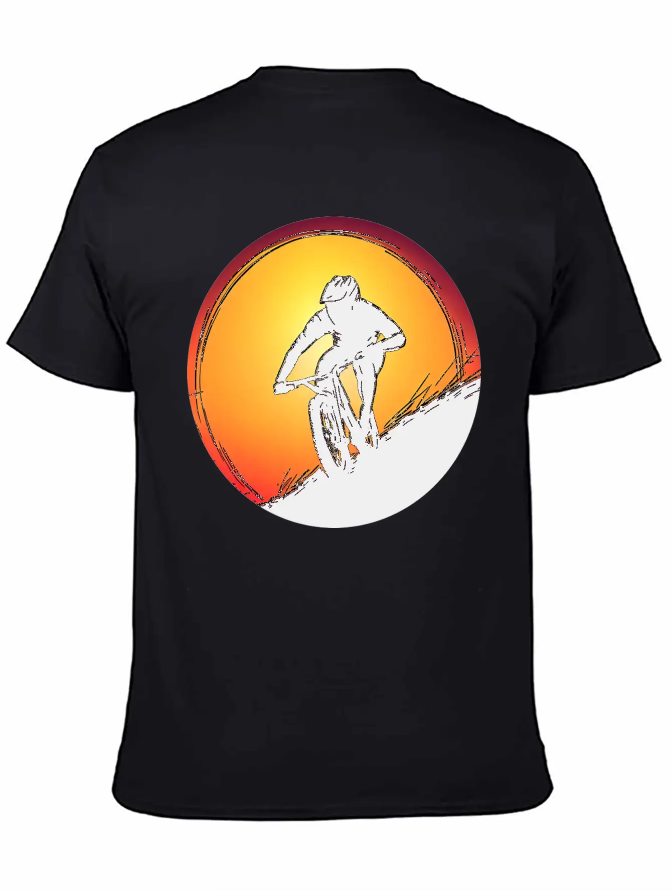 Downhill BMX Biker Sunset Sunset Design Breathable Soft Cotton T-Shirt – Timeless Casual Look