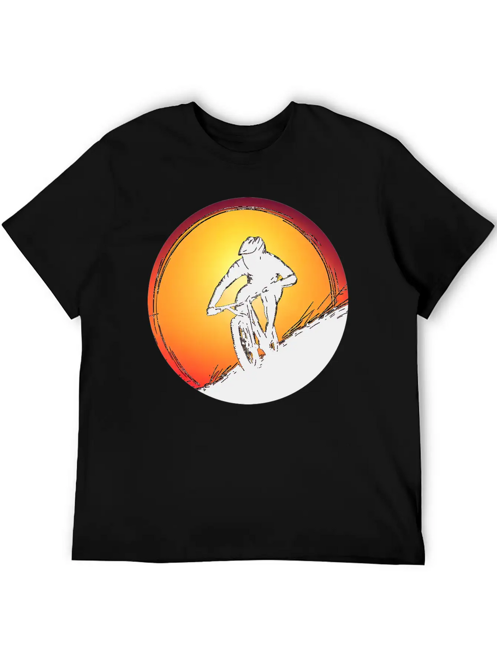 Downhill BMX Biker Sunset Sunset Design Breathable Soft Cotton T-Shirt – Timeless Casual Look