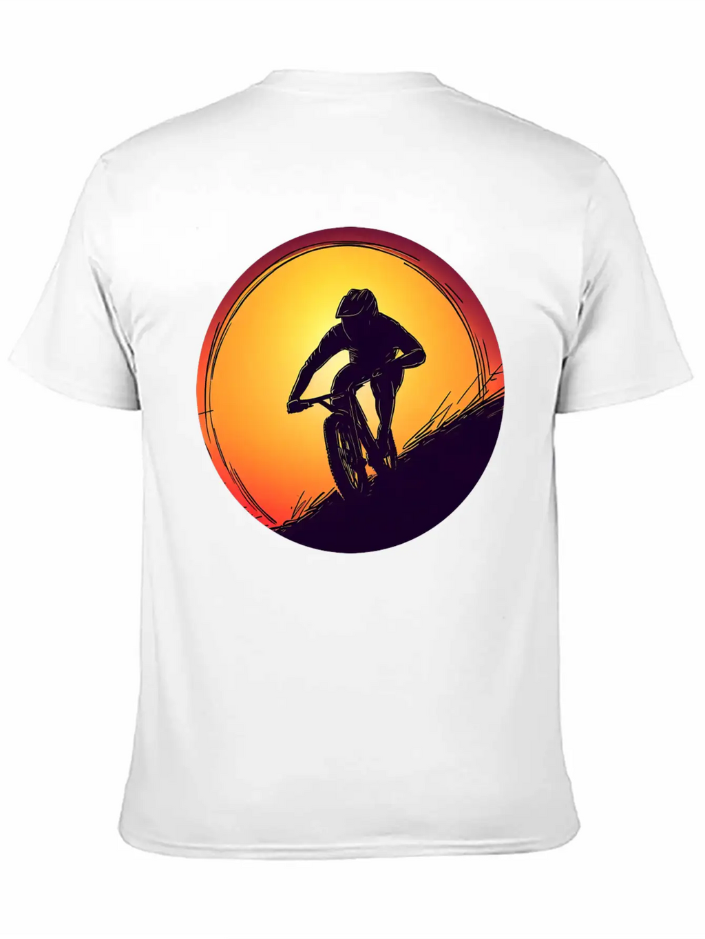 Downhill BMX Biker Sunset Sunset Design Breathable Soft Cotton T-Shirt – Timeless Casual Look