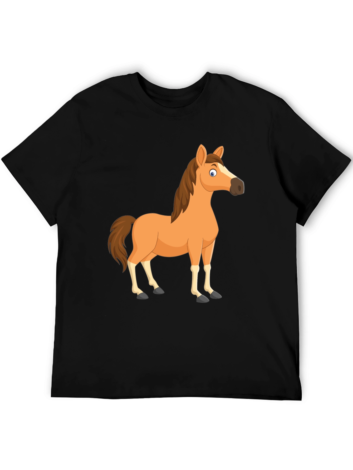 Black Horse Cartoon T-Shirt
