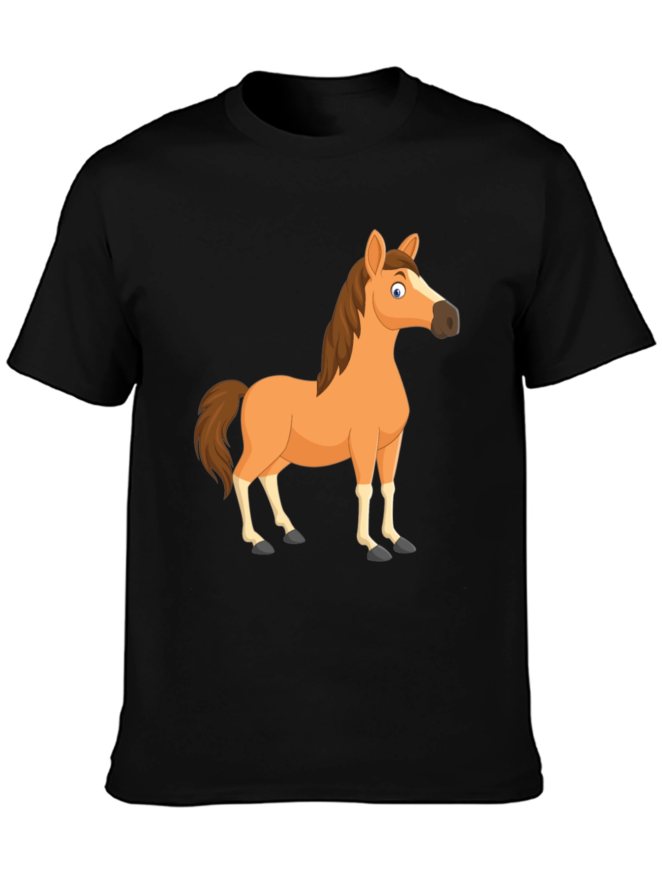 Black Horse Cartoon T-Shirt