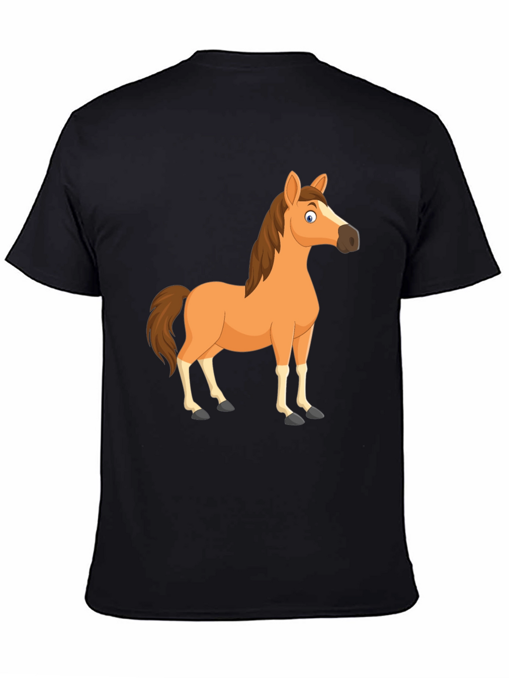 Black Horse Cartoon T-Shirt