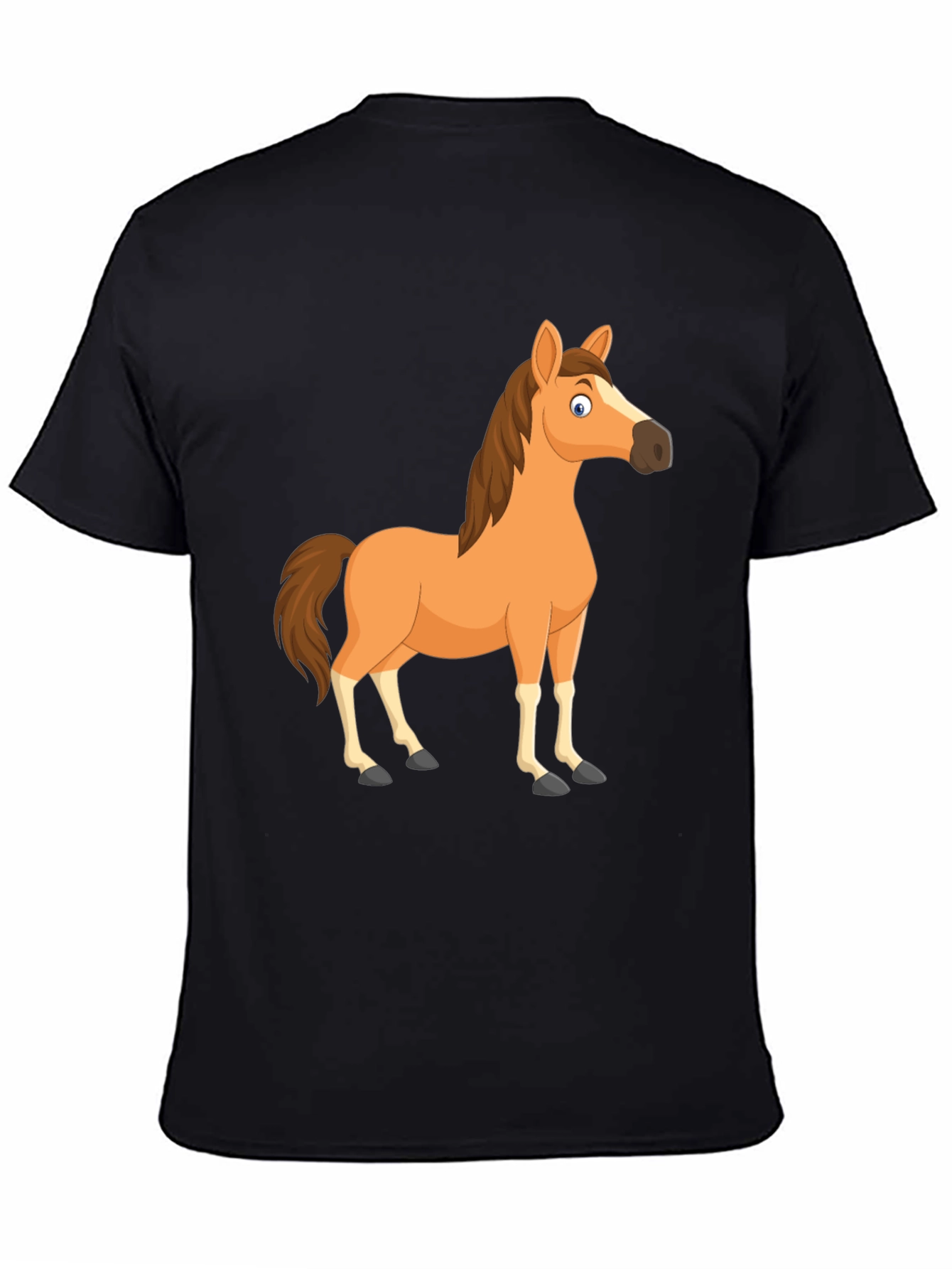 Black Horse Cartoon T-Shirt