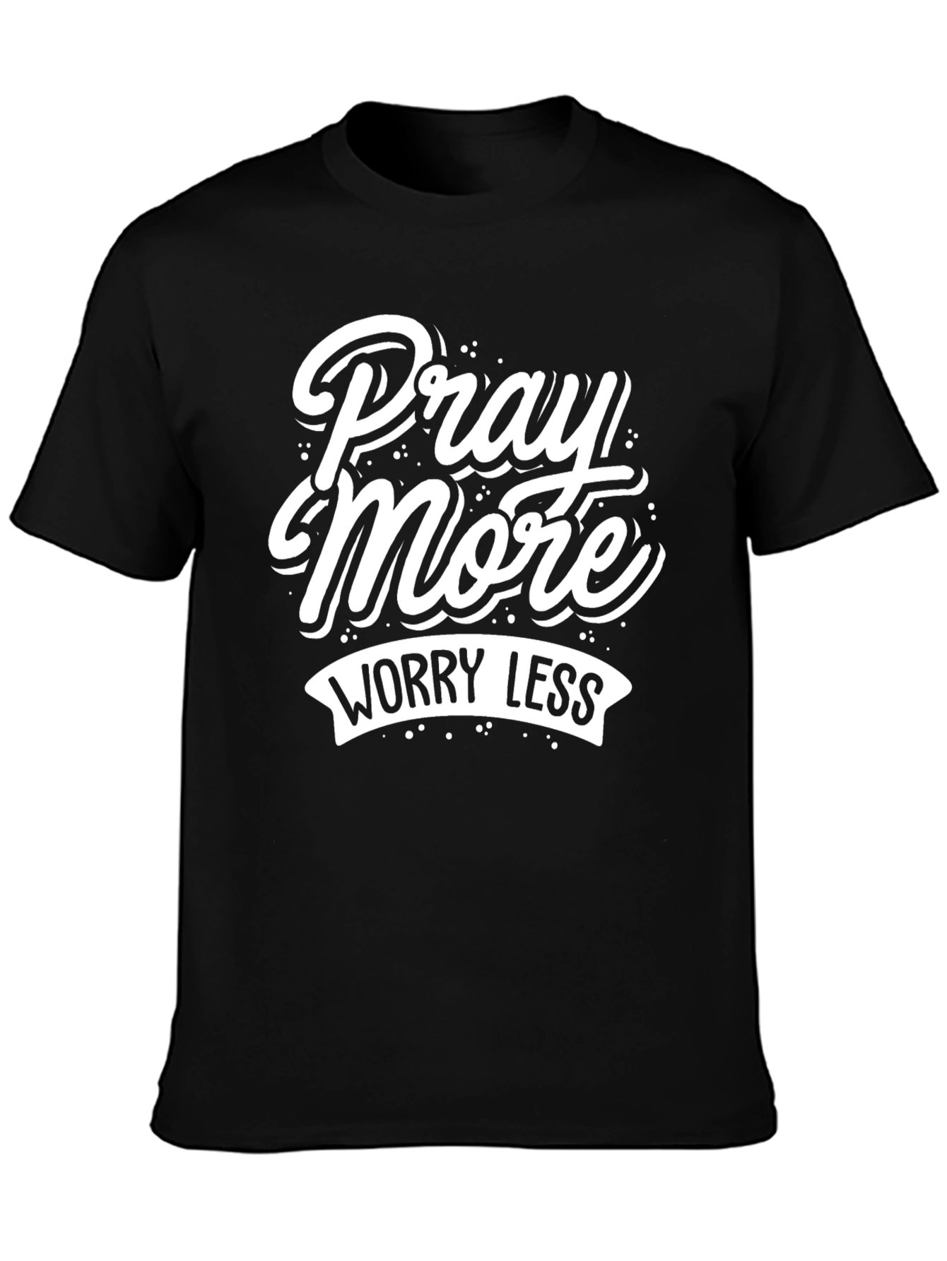 Pray More Worry Less Graphic Tee - Black