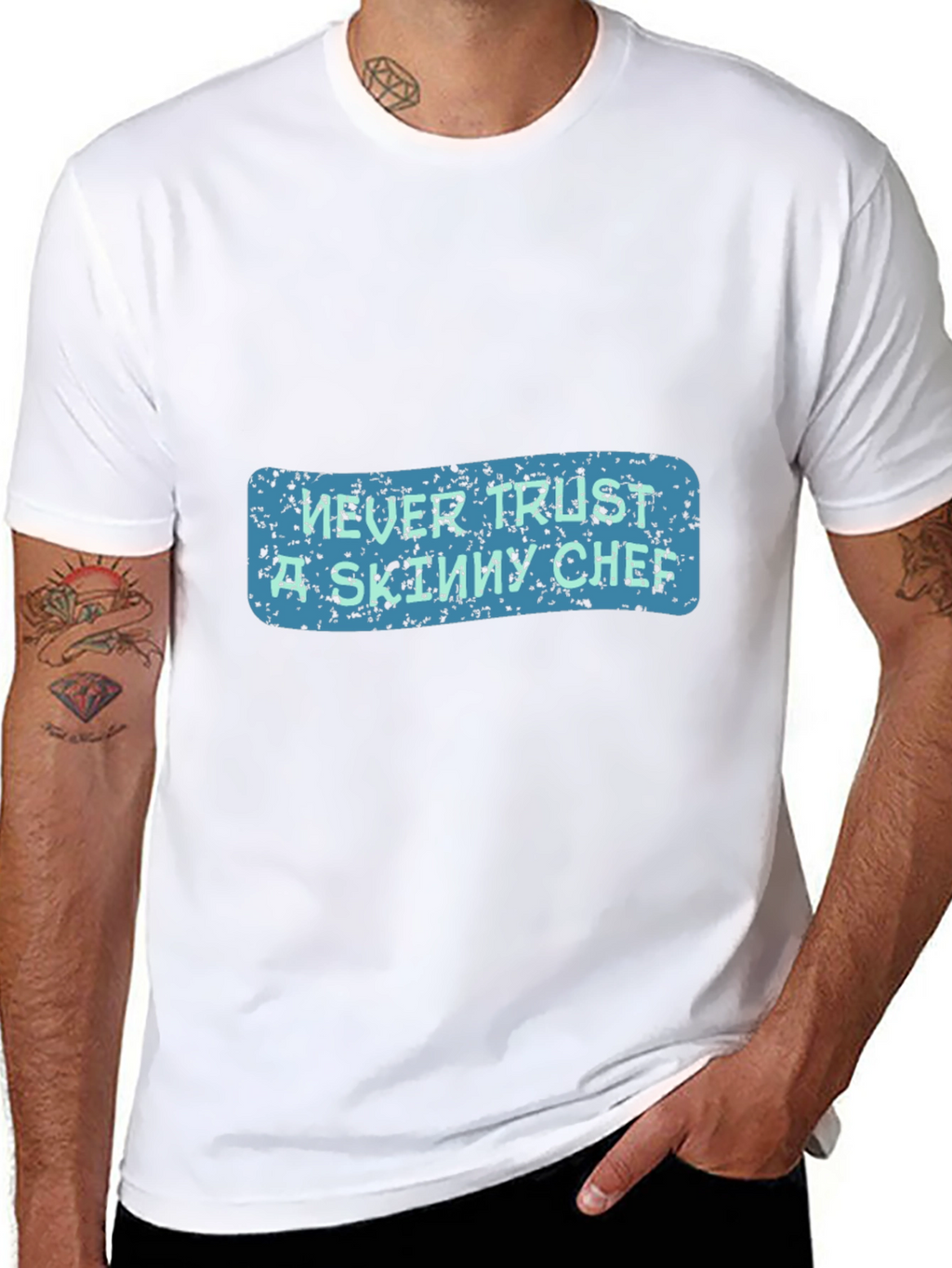 Never Trust a Skinny Chef Graphic Tee - Black