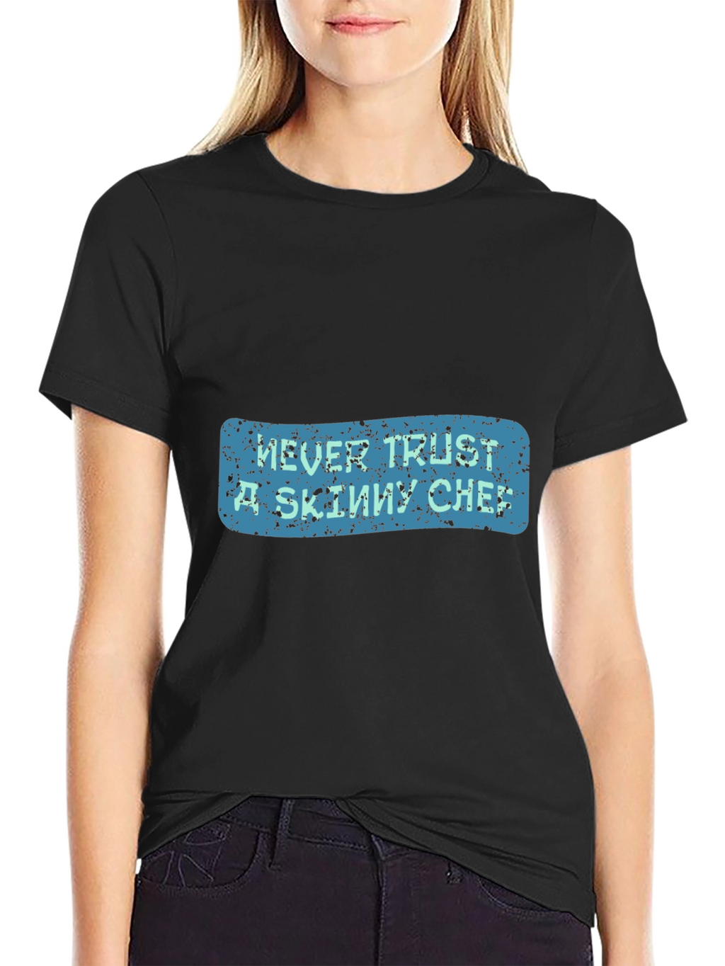 Never Trust a Skinny Chef Graphic Tee - Black