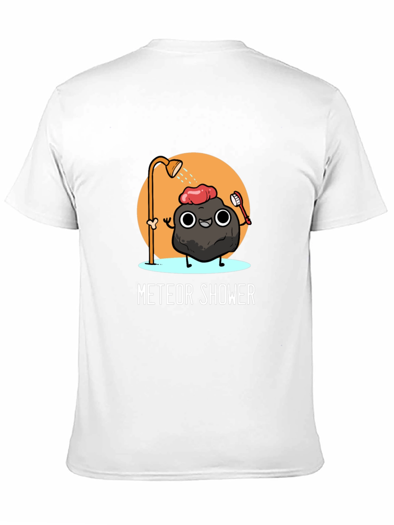 Meteor Shower Cartoon Black T-Shirt