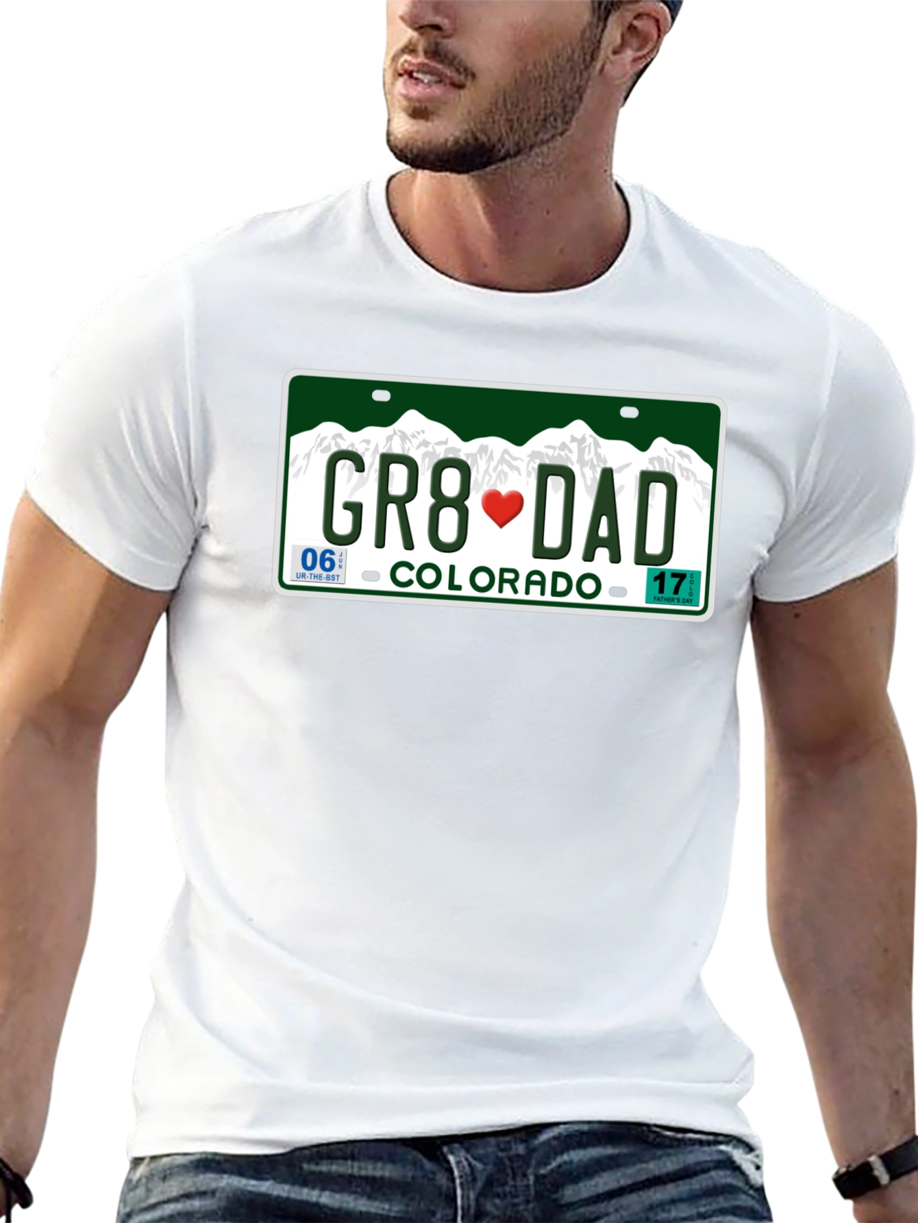 Great Dad Colorado License Plate T-Shirt