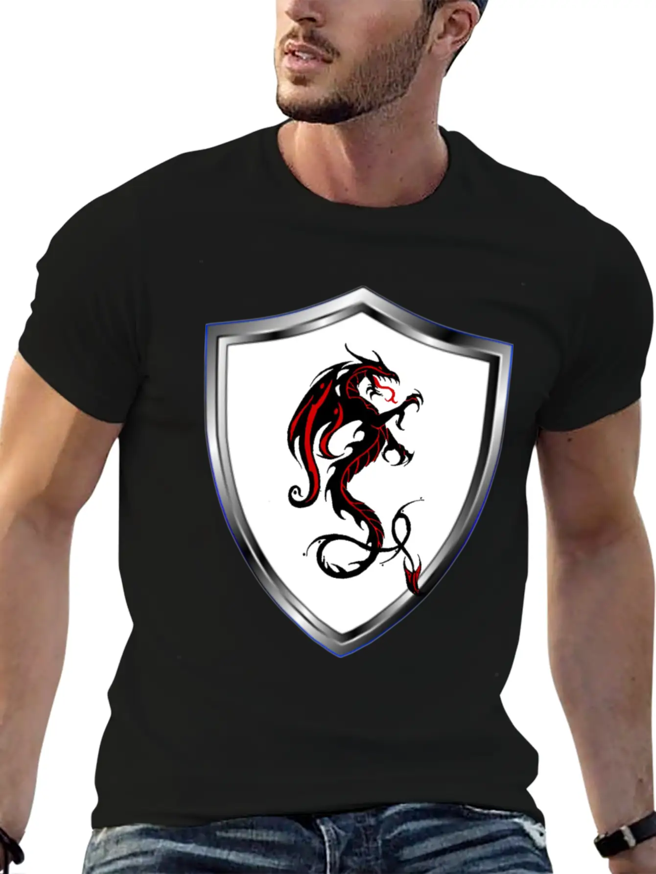 Dragon T-shirt With Dragon Design Breathable Soft Cotton T-Shirt – Timeless Casual Look