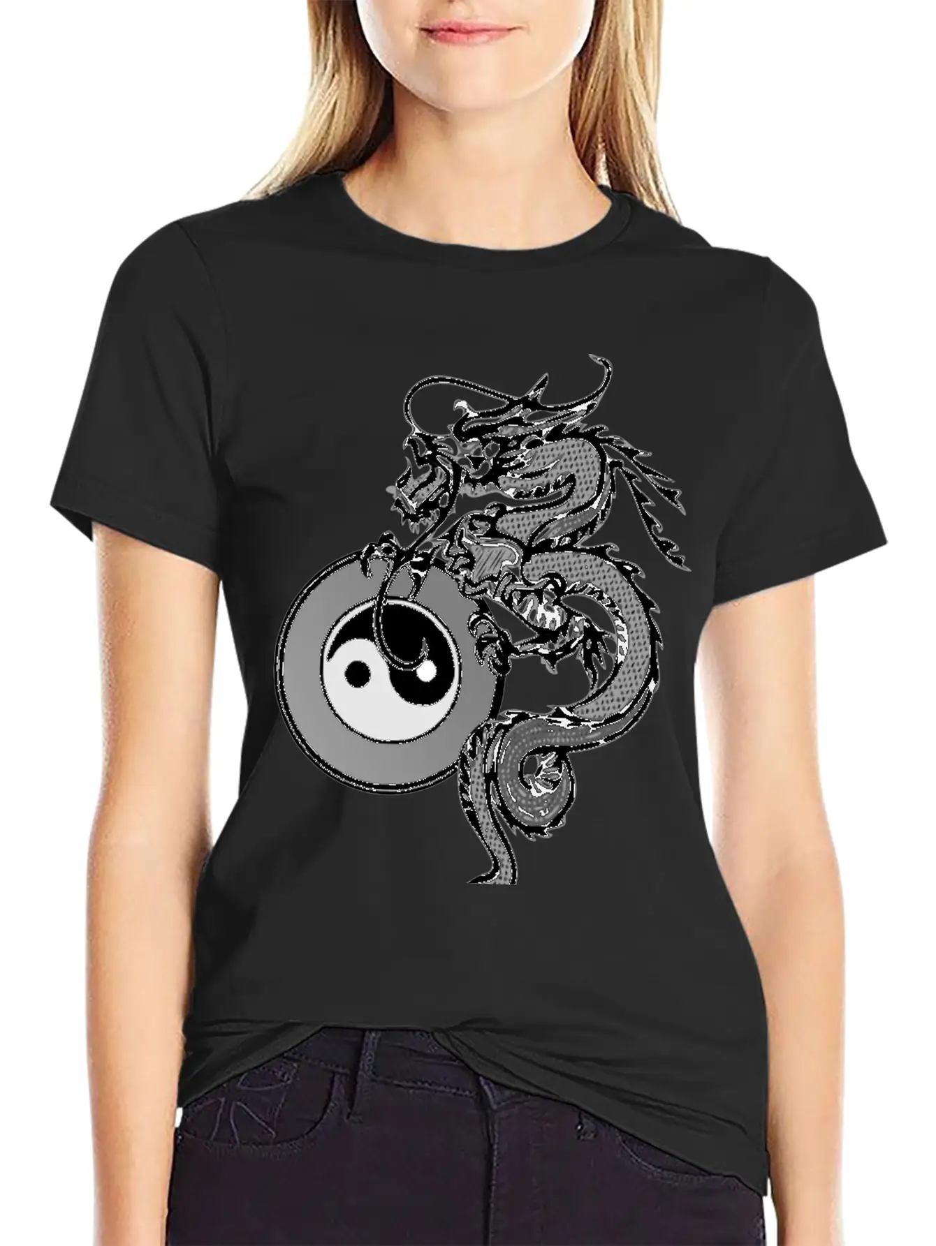 Dragon With Yin Yang Unisex Casual T-Shirt – Clean Design For Daily Comfort