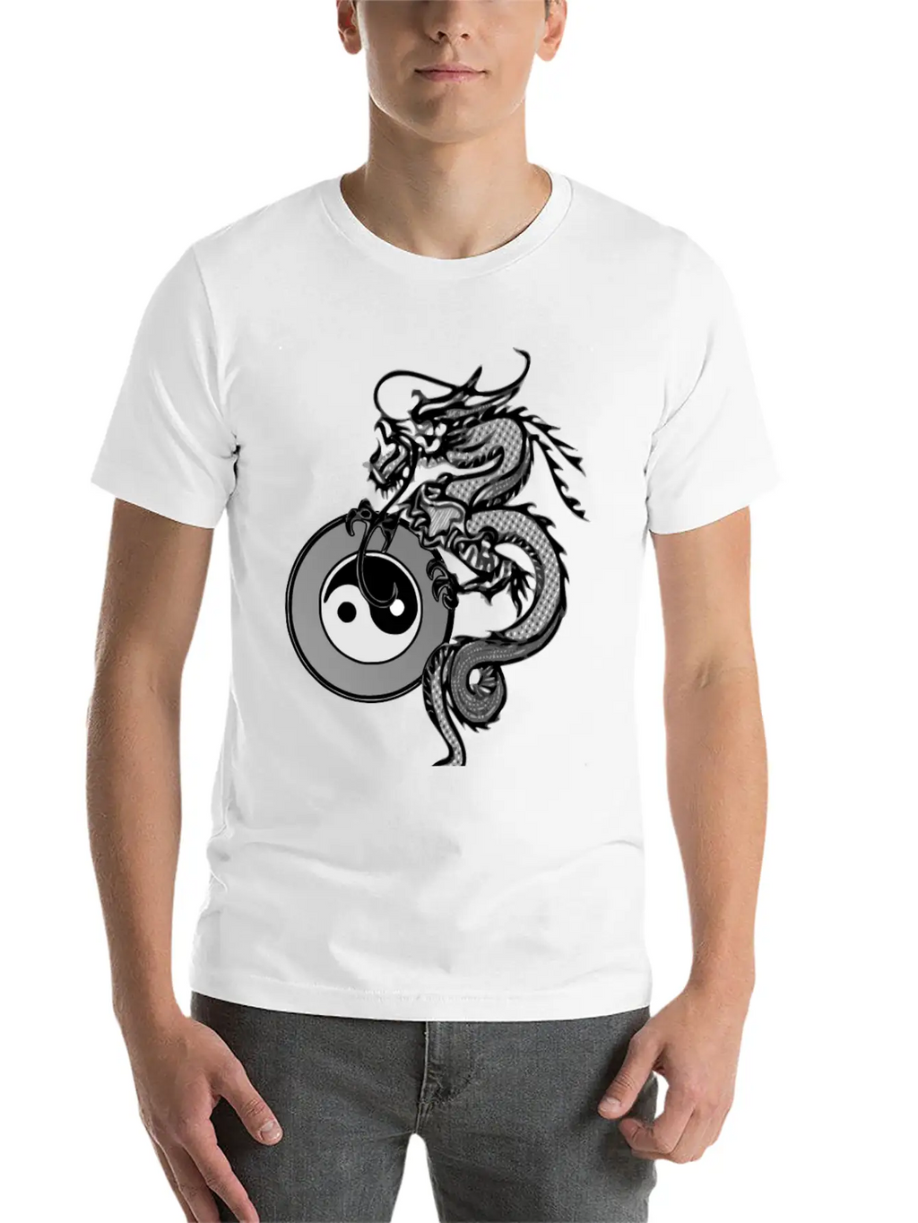 Dragon With Yin Yang Unisex Casual T-Shirt – Clean Design For Daily Comfort