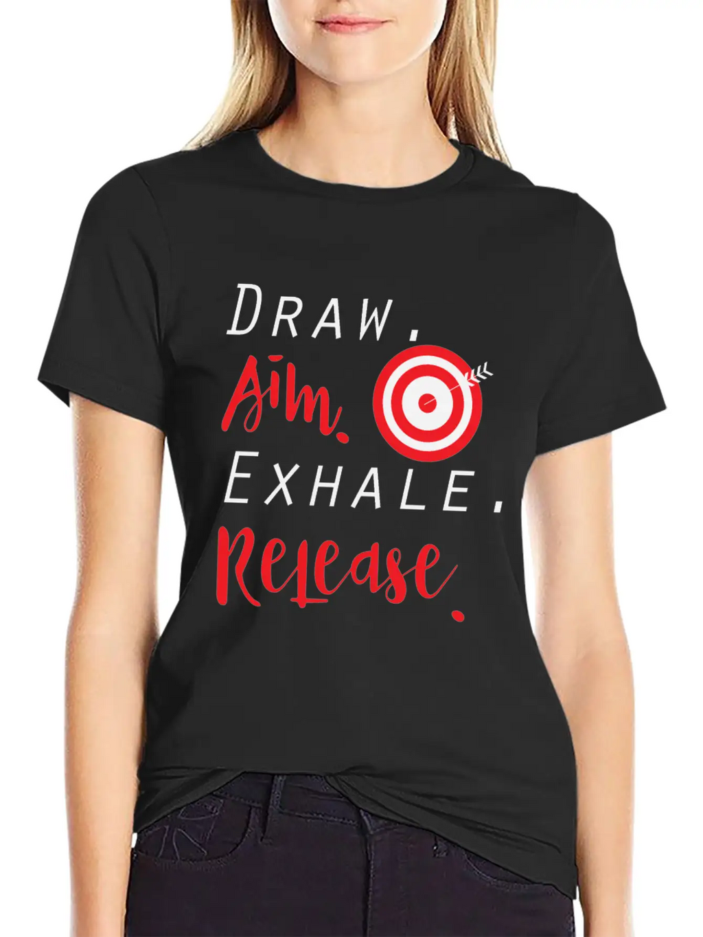 Draw Aim Release | Archery Bow And Arrow Sports Unisex Casual T-Shirt – Clean Design For Daily Comfort