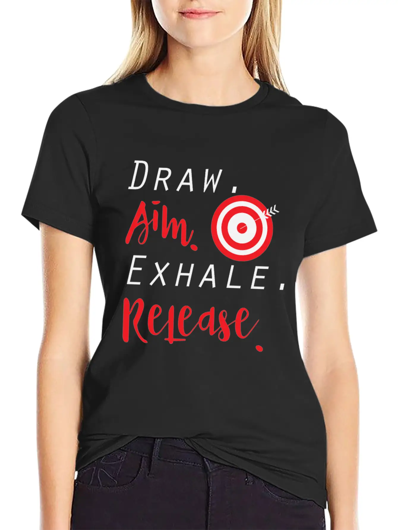 Draw Aim Release | Archery Bow And Arrow Sports Unisex Casual T-Shirt – Clean Design For Daily Comfort