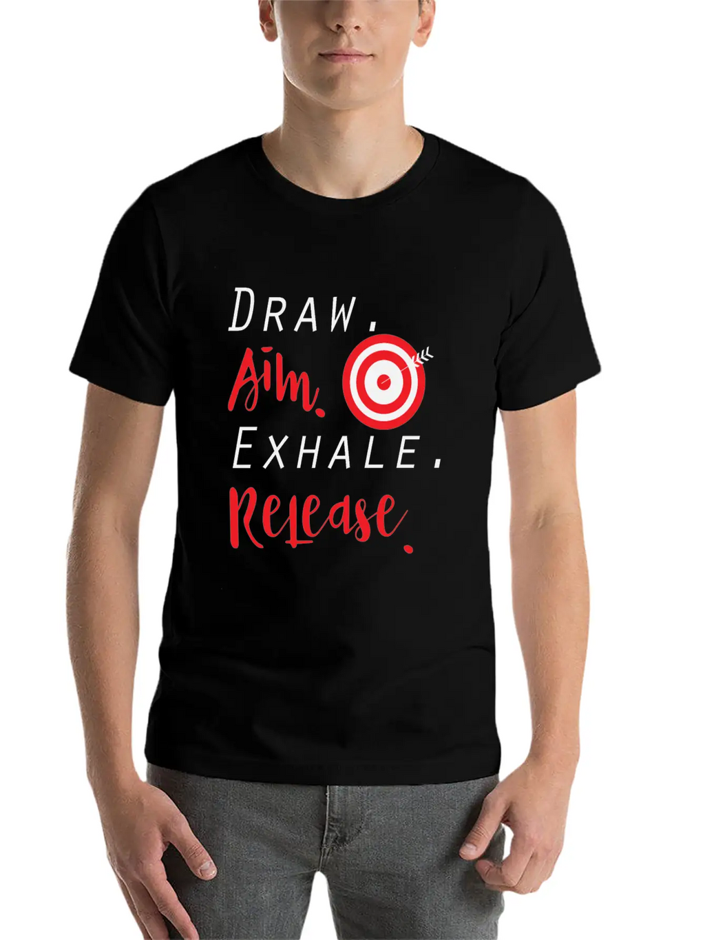 Draw Aim Release | Archery Bow And Arrow Sports Unisex Casual T-Shirt – Clean Design For Daily Comfort