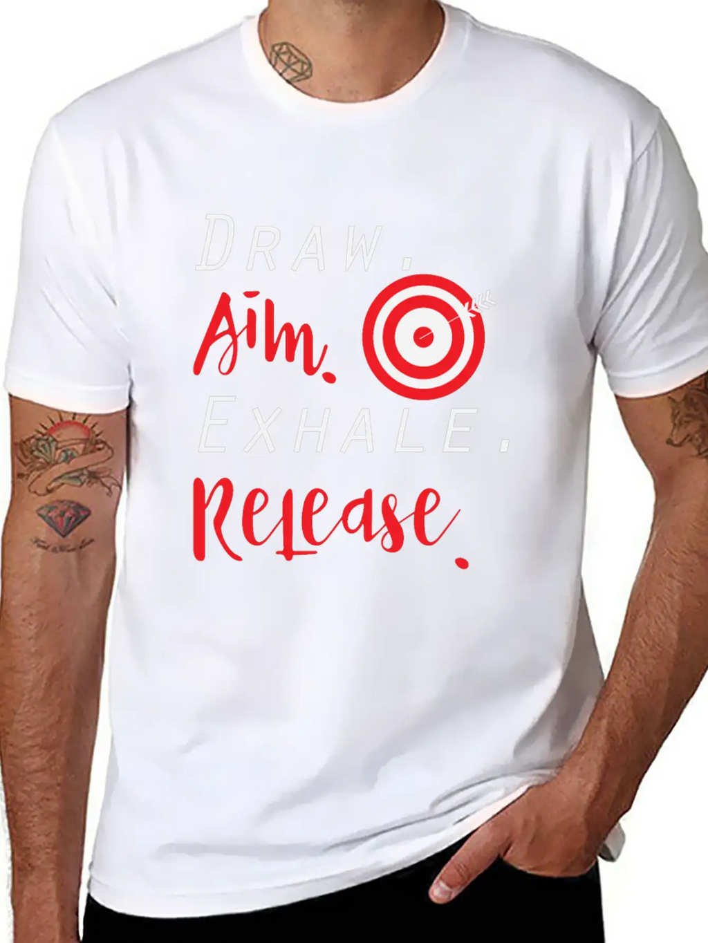 Draw Aim Release | Archery Bow And Arrow Sports Unisex Casual T-Shirt – Clean Design For Daily Comfort