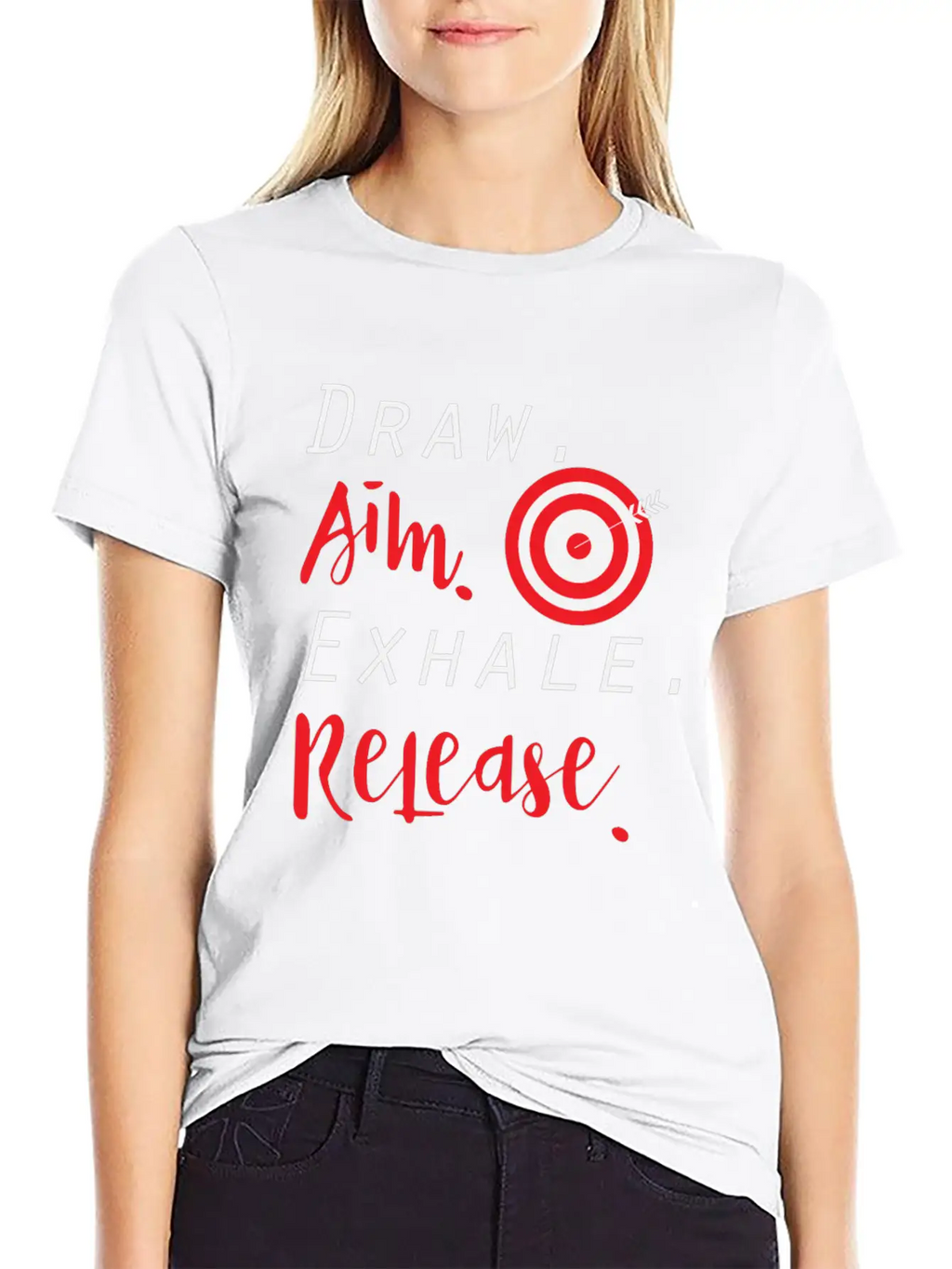 Draw Aim Release | Archery Bow And Arrow Sports Unisex Casual T-Shirt – Clean Design For Daily Comfort