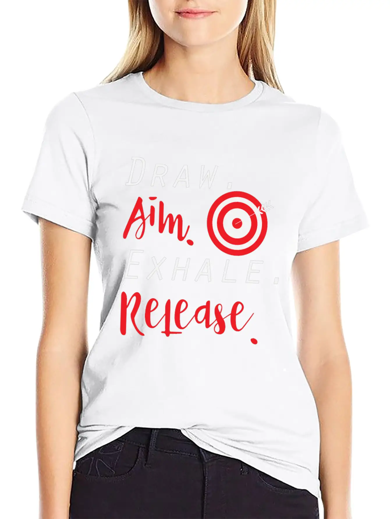 Draw Aim Release | Archery Bow And Arrow Sports Unisex Casual T-Shirt – Clean Design For Daily Comfort