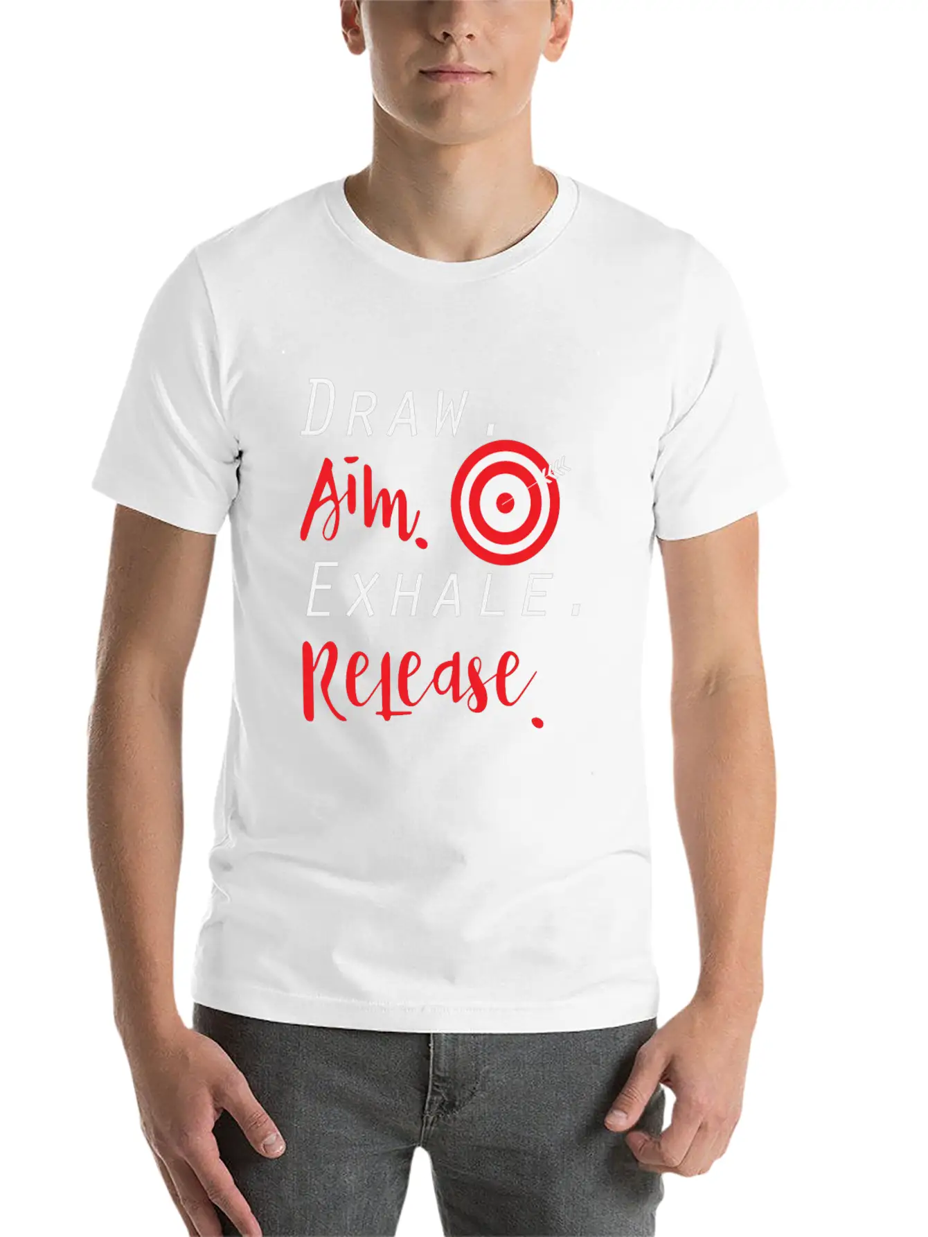 Draw Aim Release | Archery Bow And Arrow Sports Unisex Casual T-Shirt – Clean Design For Daily Comfort