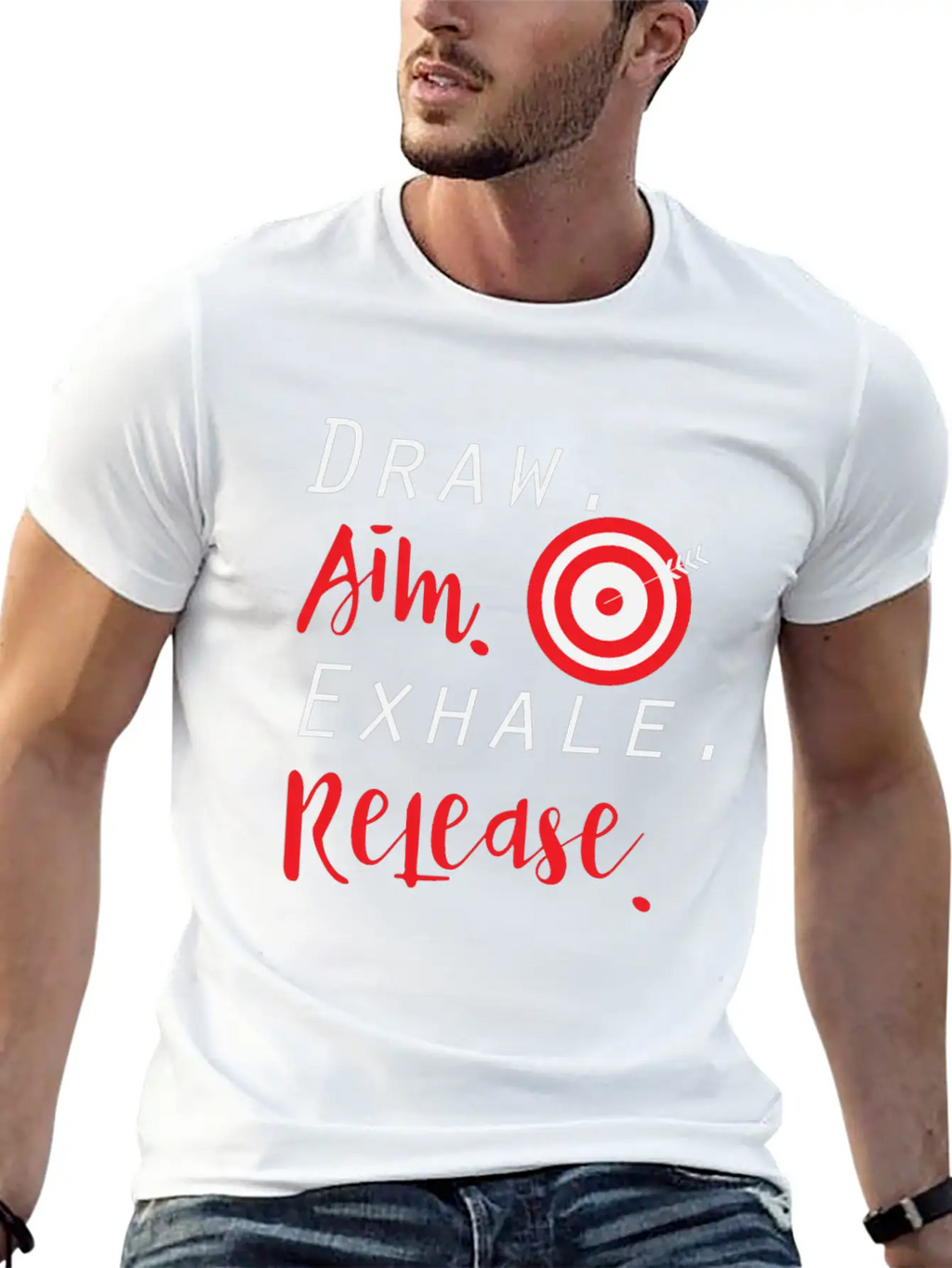 Draw Aim Release | Archery Bow And Arrow Sports Unisex Casual T-Shirt – Clean Design For Daily Comfort