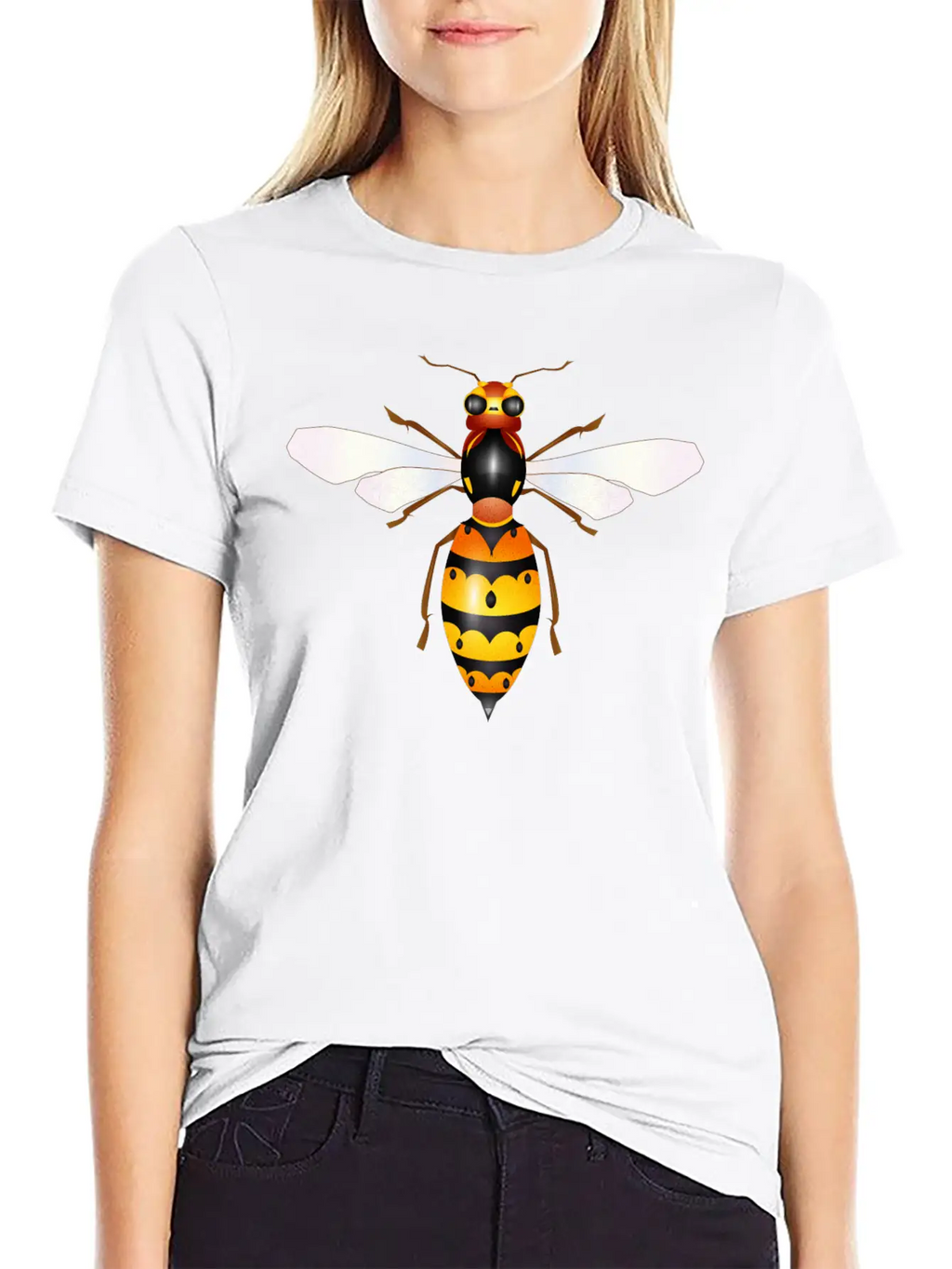 Drawing Of A Fascinating Hornet Unisex Casual T-Shirt – Clean Design For Daily Comfort