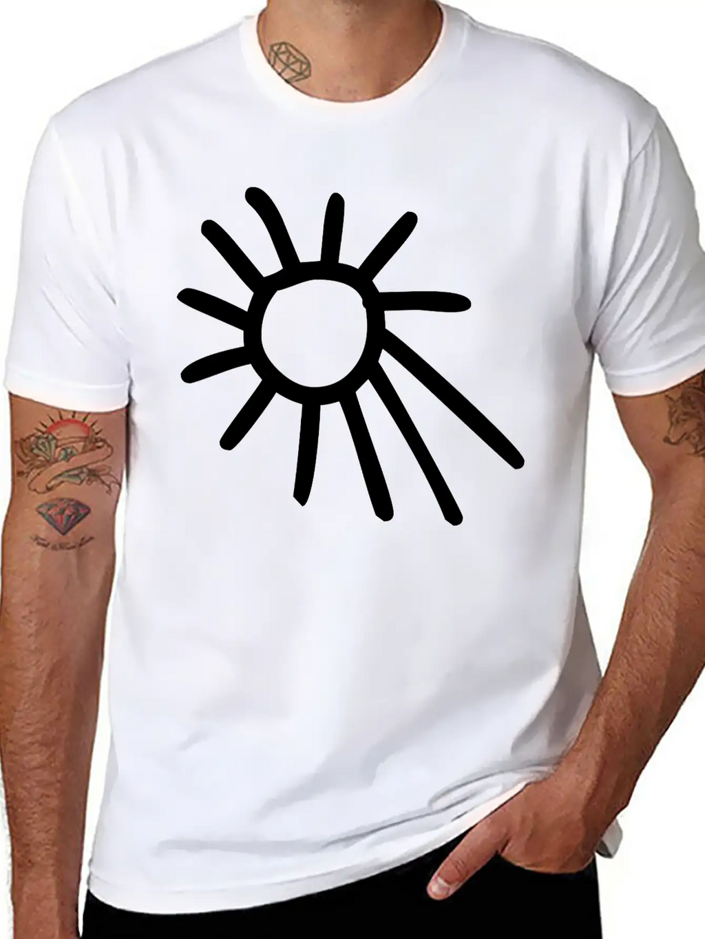 Drawing Of Sun Classic Fit Graphic Tee For Daily Comfort – Unisex Cotton Shirt