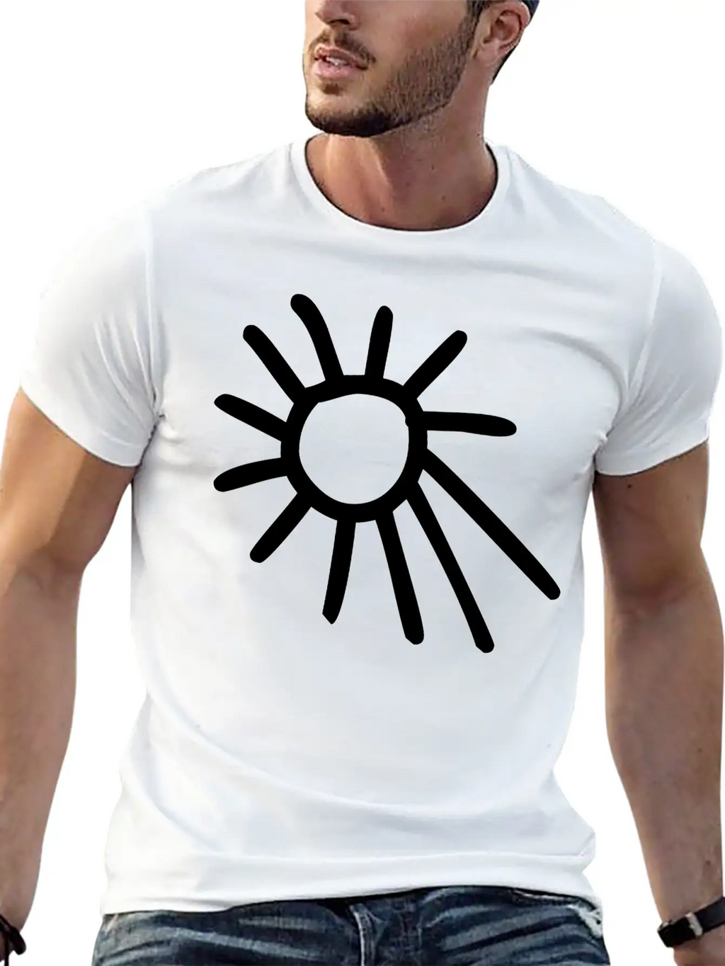 Drawing Of Sun Classic Fit Graphic Tee For Daily Comfort – Unisex Cotton Shirt