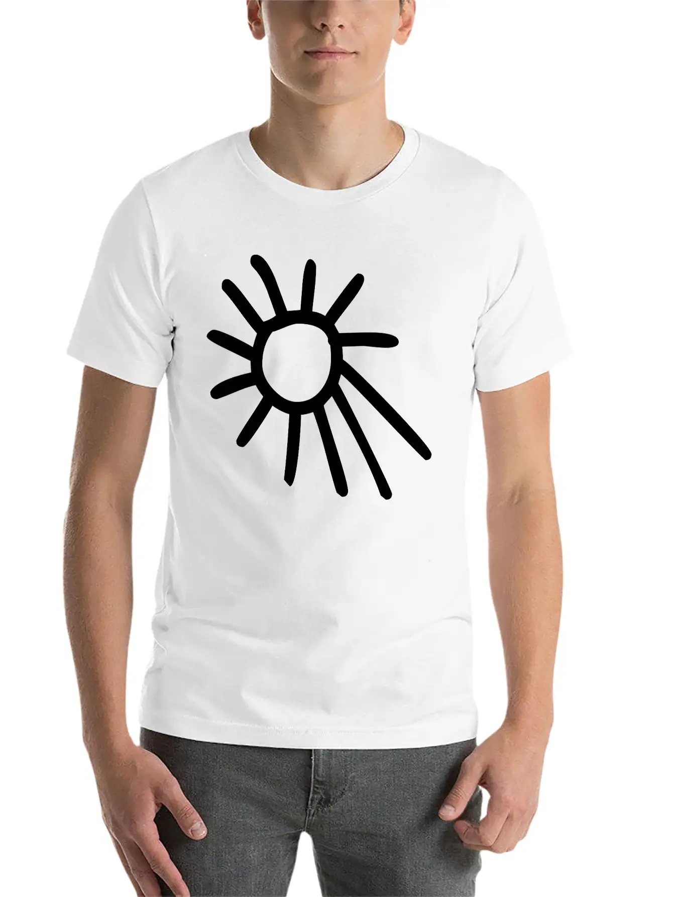 Drawing Of Sun Classic Fit Graphic Tee For Daily Comfort – Unisex Cotton Shirt