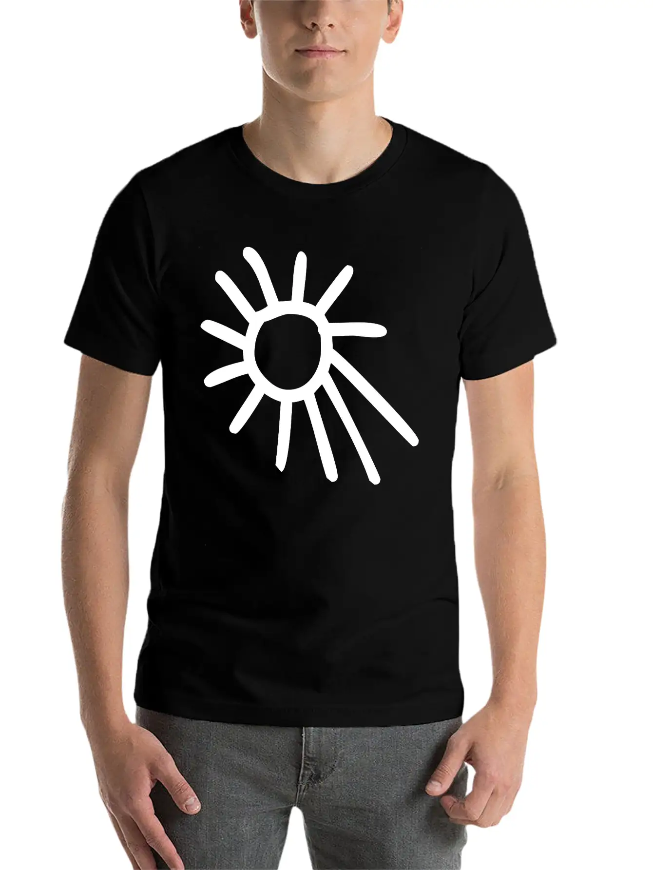 Drawing Of Sun Classic Fit Graphic Tee For Daily Comfort – Unisex Cotton Shirt