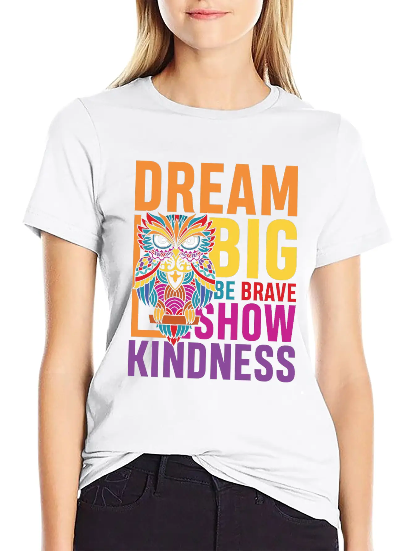Dream Big Be Brave Show Kindness Breathable Soft Cotton T-Shirt – Timeless Casual Look