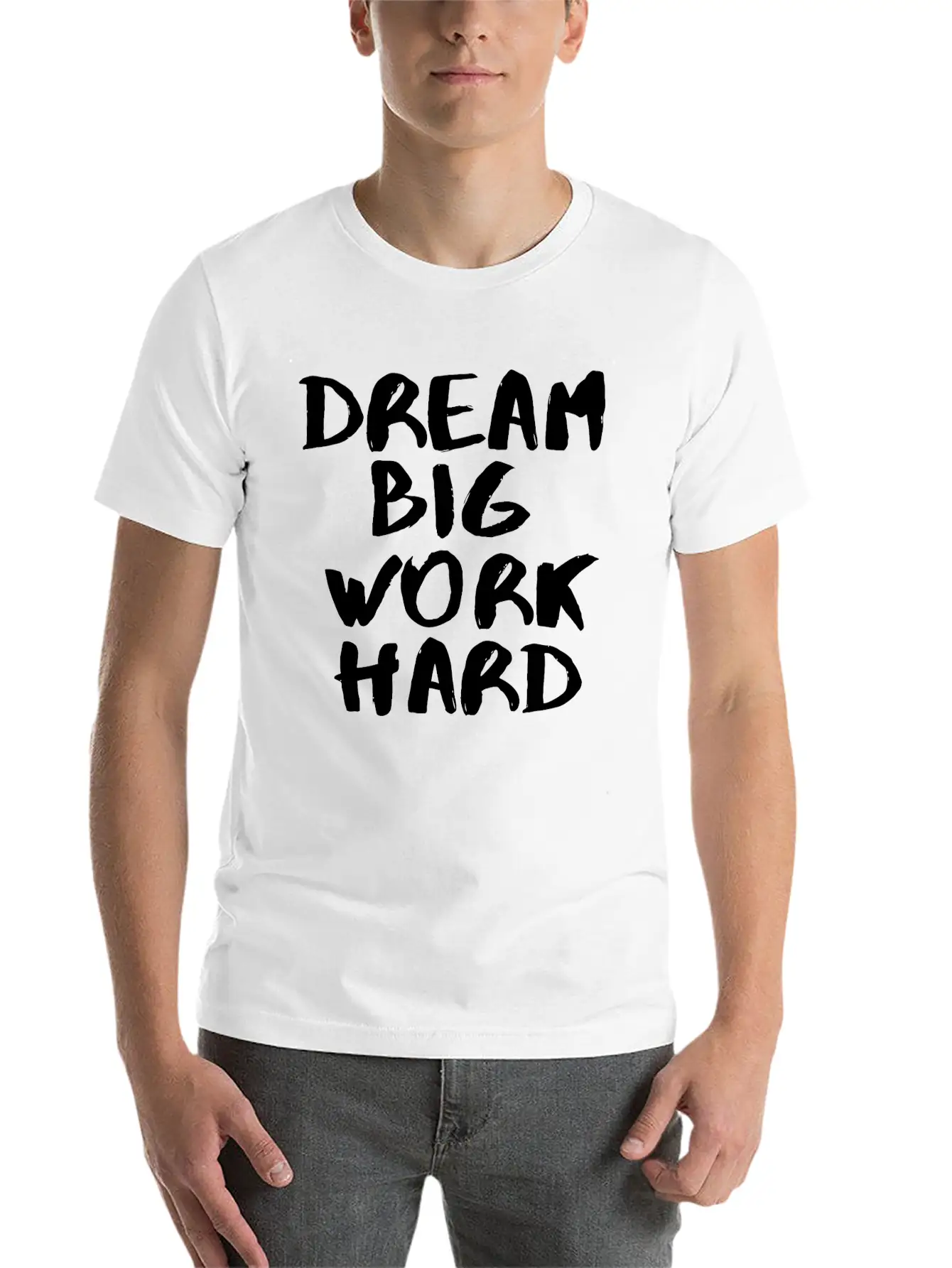 Dream Big White Unisex Short Sleeve Soft Cotton T-Shirt – Casual Everyday Wear