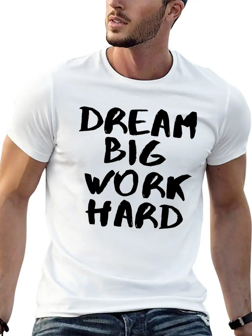 Dream Big White Unisex Short Sleeve Soft Cotton T-Shirt – Casual Everyday Wear
