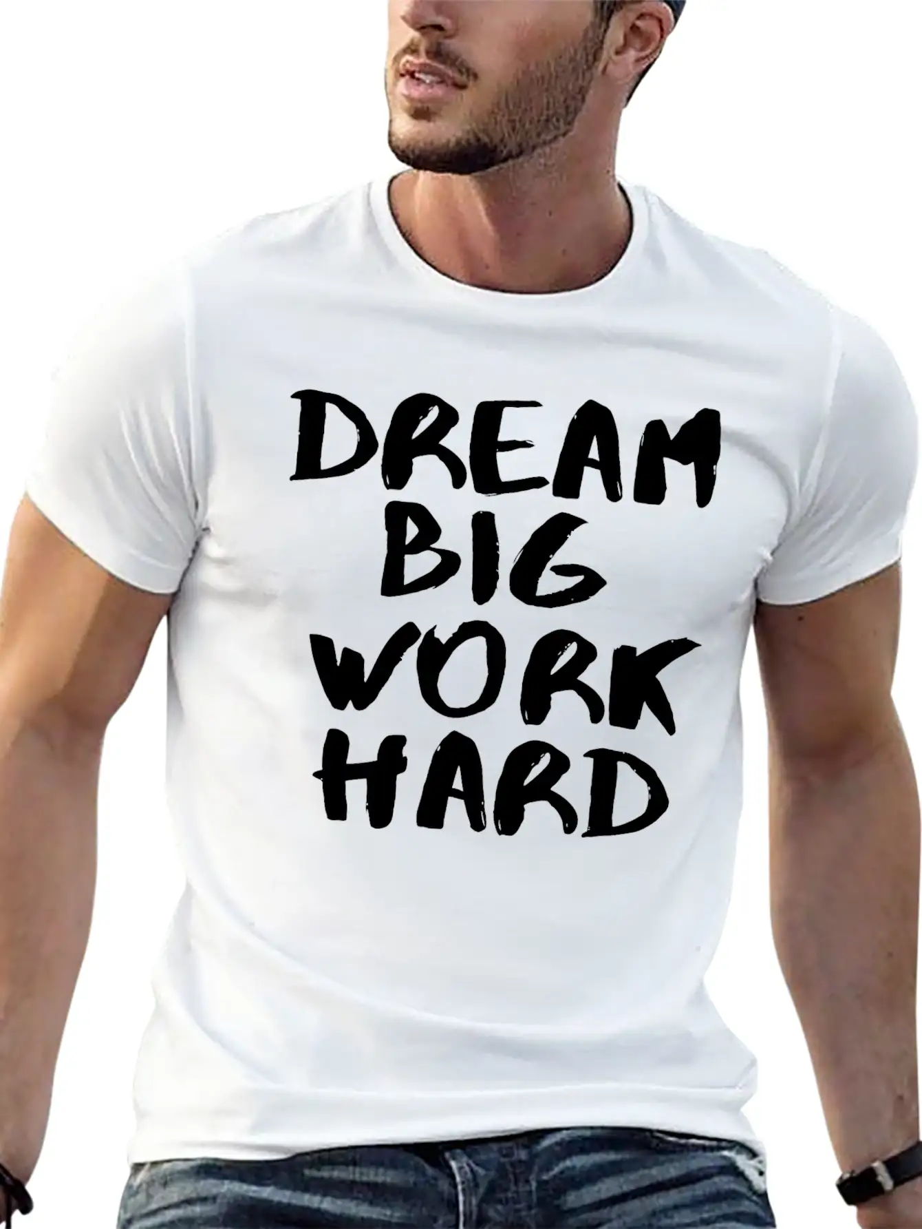 Dream Big White Unisex Short Sleeve Soft Cotton T-Shirt – Casual Everyday Wear